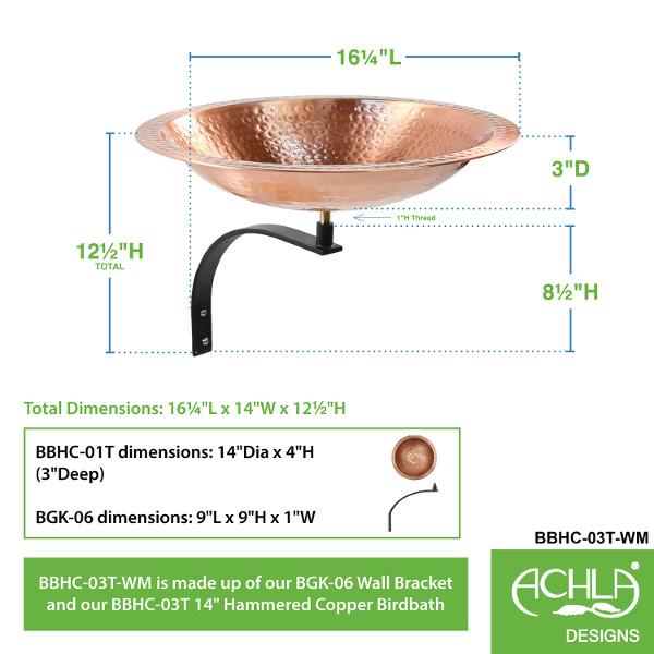 Handmade Hammered Solid Copper Birdbath for Garden - Outdoor Decorative Bird Bath with Rustic Patina Finish - Perfect for Attracting Birds to Your Backyard, Patio or Garden Decor
