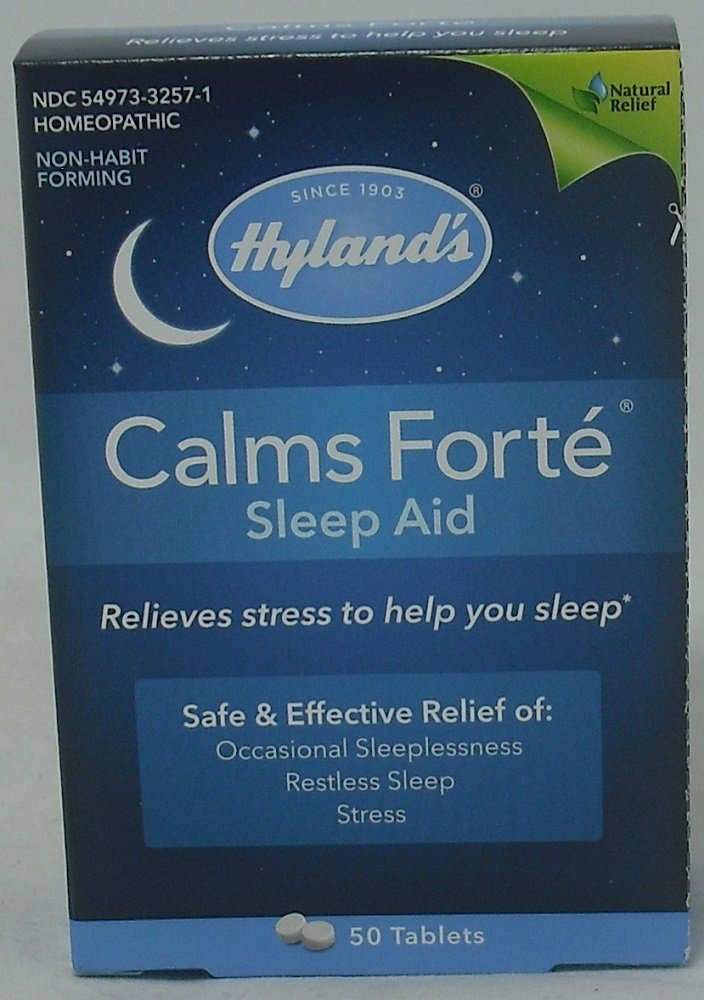 Hyland's Calms Forte Natural Sleep Aid Tablets - 50 Count (6 Pack) | Herbal Relaxation for Stress Relief & Better Sleep | Perfect for Travel, Work & Nighttime Use