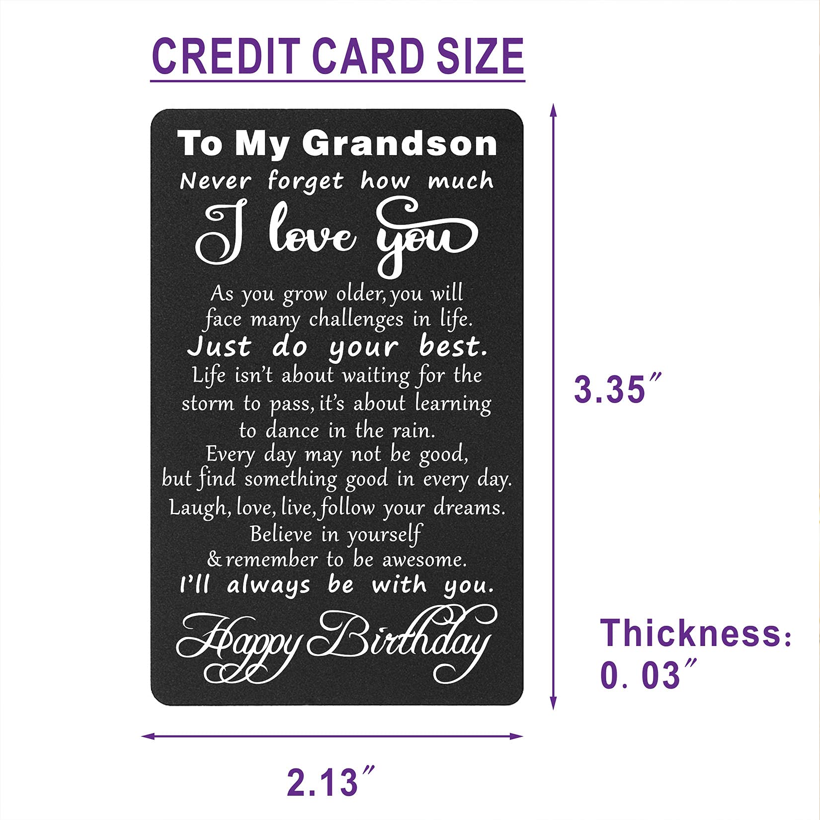 TANWIH Grandson Birthday Card - Inspirational Greeting Card with Heartfelt Message - Perfect Birthday Gift for Grandson, Grandkids & Teens - Ideal for Special Occasions & Keepsake Memories