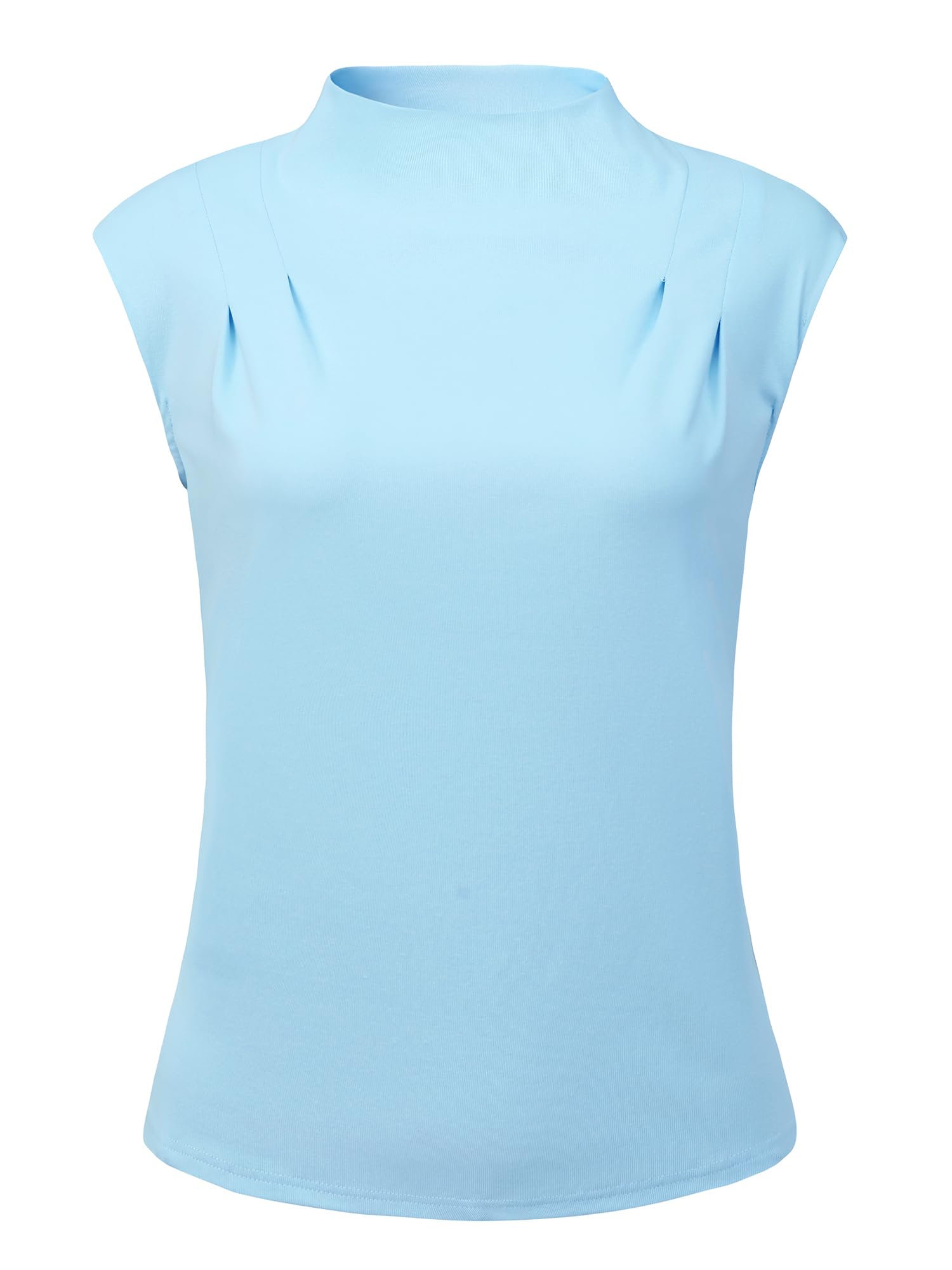 Women's Sleeveless Mock Neck Blouse - Summer Casual Tops for Women - Perfect for Office Wear, Date Night & Vacation Outfits