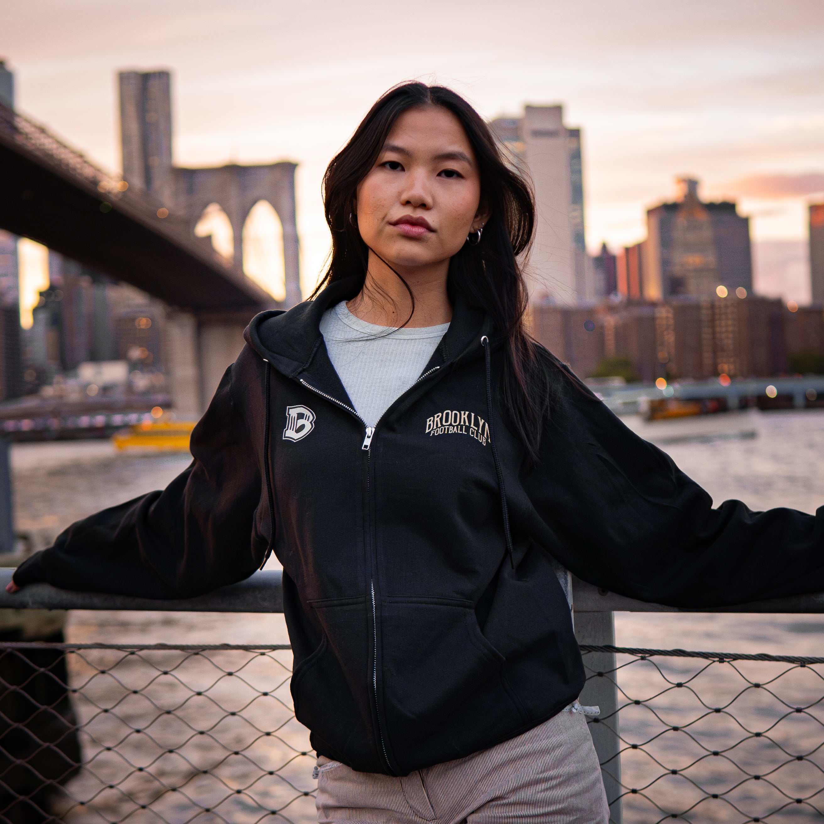 Brooklyn FC Maimonides Park Retro Black Full Zip Up Jacket - Vintage Soccer Hoodie for Men & Women - Perfect for Game Day, Casual Wear & Fan Apparel