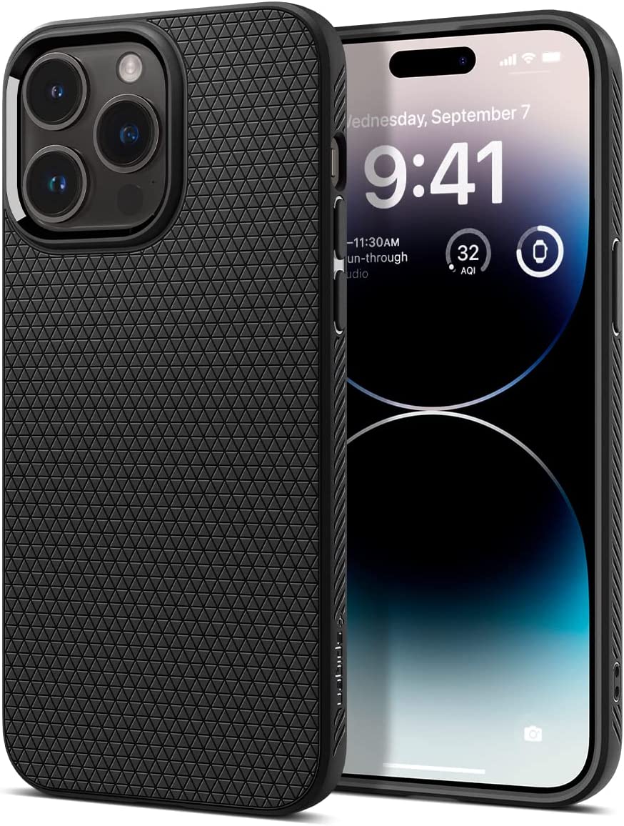 Spigen Liquid Air Armor iPhone 14 Pro Case (2022) - Matte Black | Slim Protective Cover with Enhanced Grip | Perfect for Everyday Use, Travel & Outdoor Activities