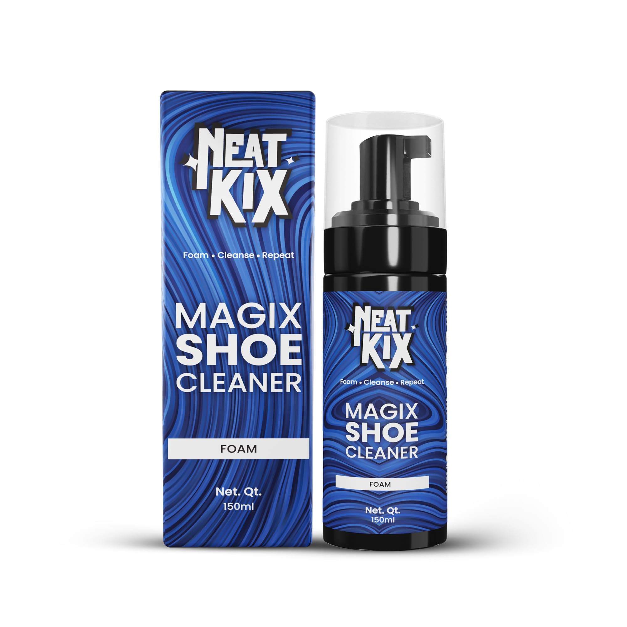 NEATKIX Instant Shoe Cleaner Foam - 150ML Sneaker Cleaning Kit for Sports, Leather, Canvas & Suede | Quick & Easy Shoe Care Solution | Perfect for Gym, Work & Everyday Wear | Removes Stains & Restores White Shoes