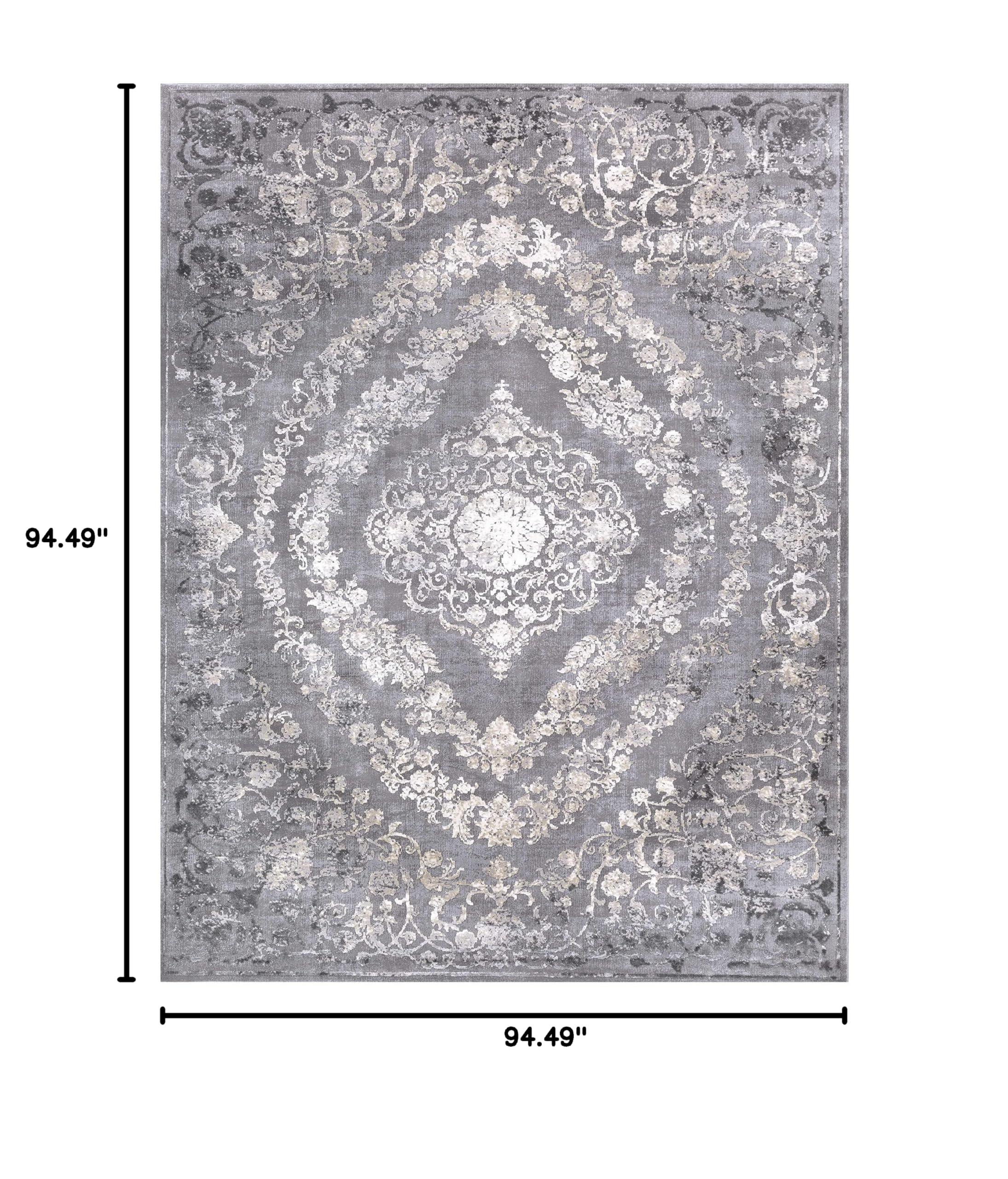 Hauteloom Battleview Traditional Area Rug - Gray & Beige 7'10