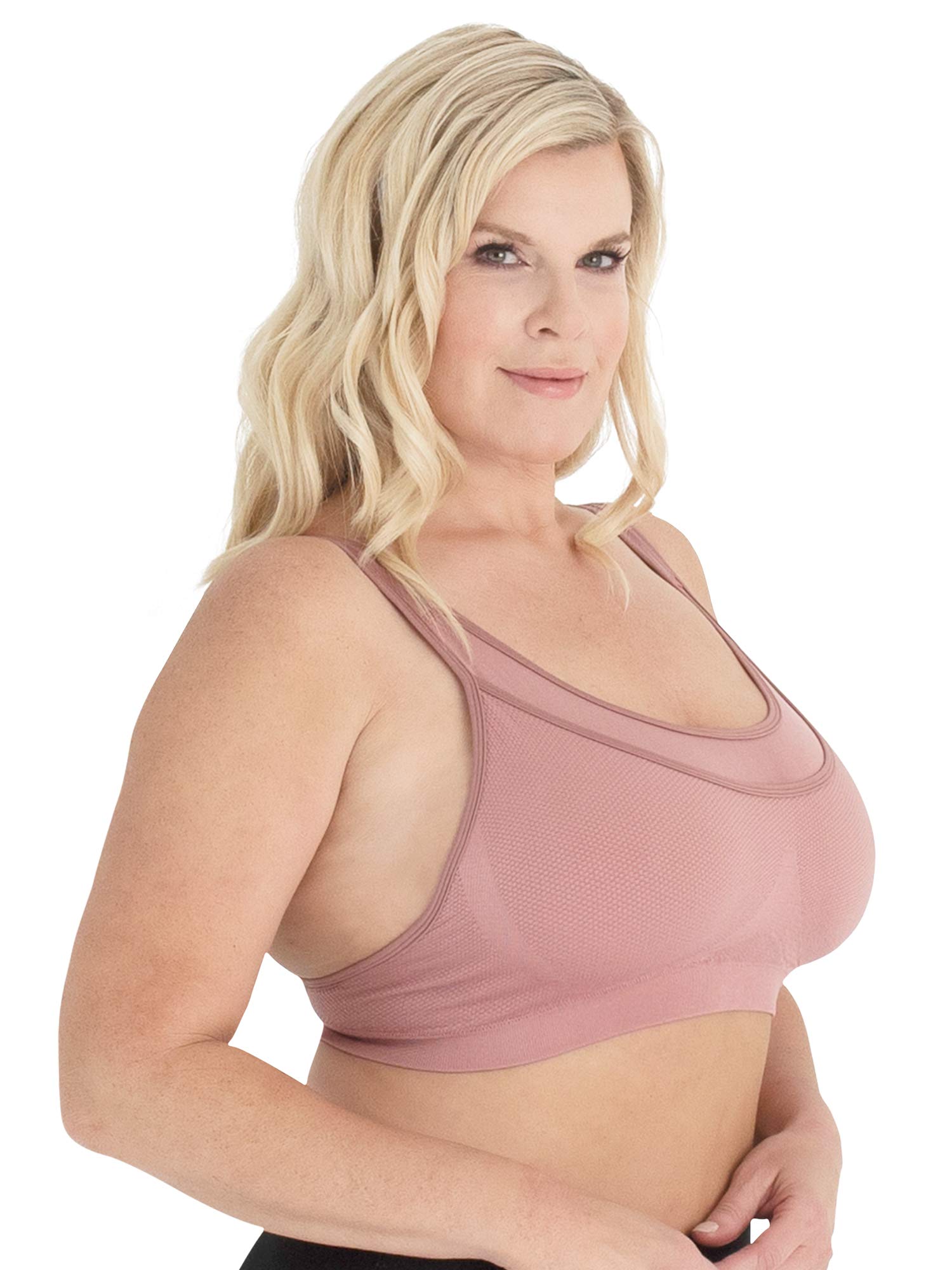 LEADING LADY Double Layer Seamless Cool Sports Bra for Women - Breathable Workout Top for Running, Yoga & Gym