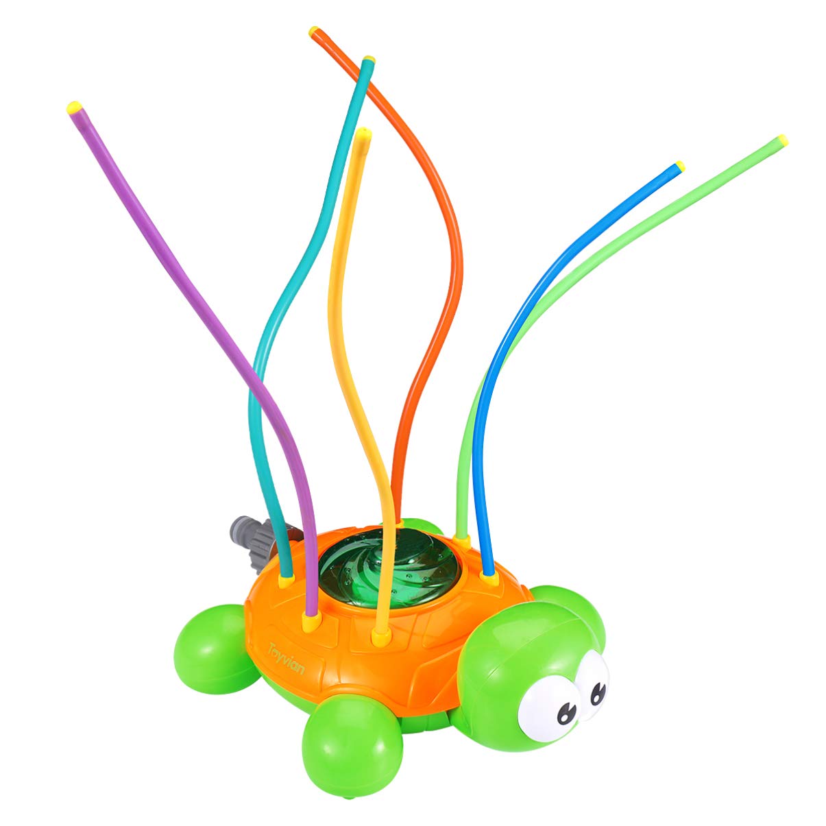 Toyvian Kids Sprinkler for Yard - Spinning Turtle Water Sprinkler with Swing Tube | Outdoor Summer Water Toy for Children Ages 3-8 | Fun Backyard Splash Play for Garden, Lawn & Pool Parties