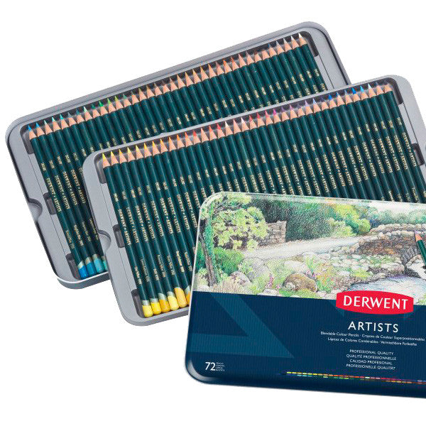 Derwent Artists Colored Pencils Set - 72 Premium Quality Artist Pencils in Metal Tin for Professional Drawing, Sketching & Adult Coloring Books | Perfect for Artists, Illustrators & Creative Projects