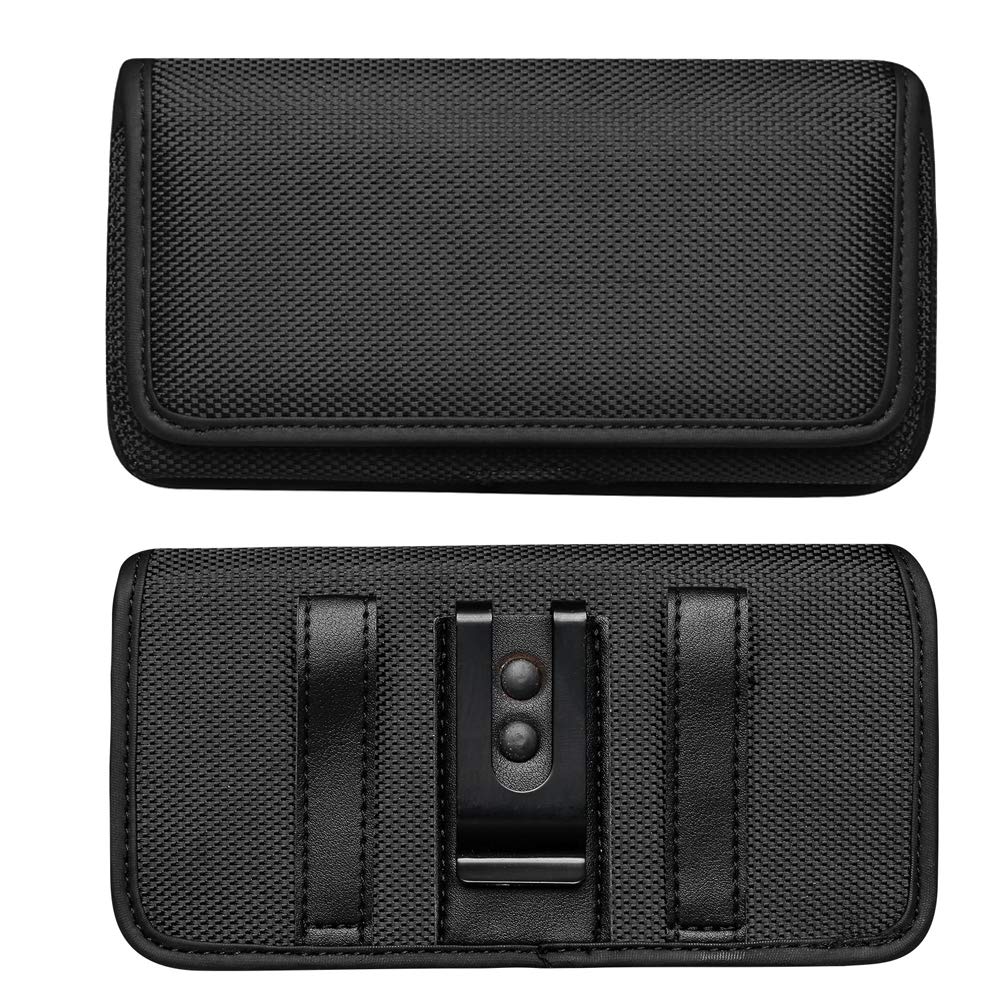 Tactical Belt Holster Pouch for Apple iPhone 12 Mini/6/6s/7/8 & Unimax UMX U683CL - Rugged Canvas Phone Case Holder with Belt Clip Loops (5.78