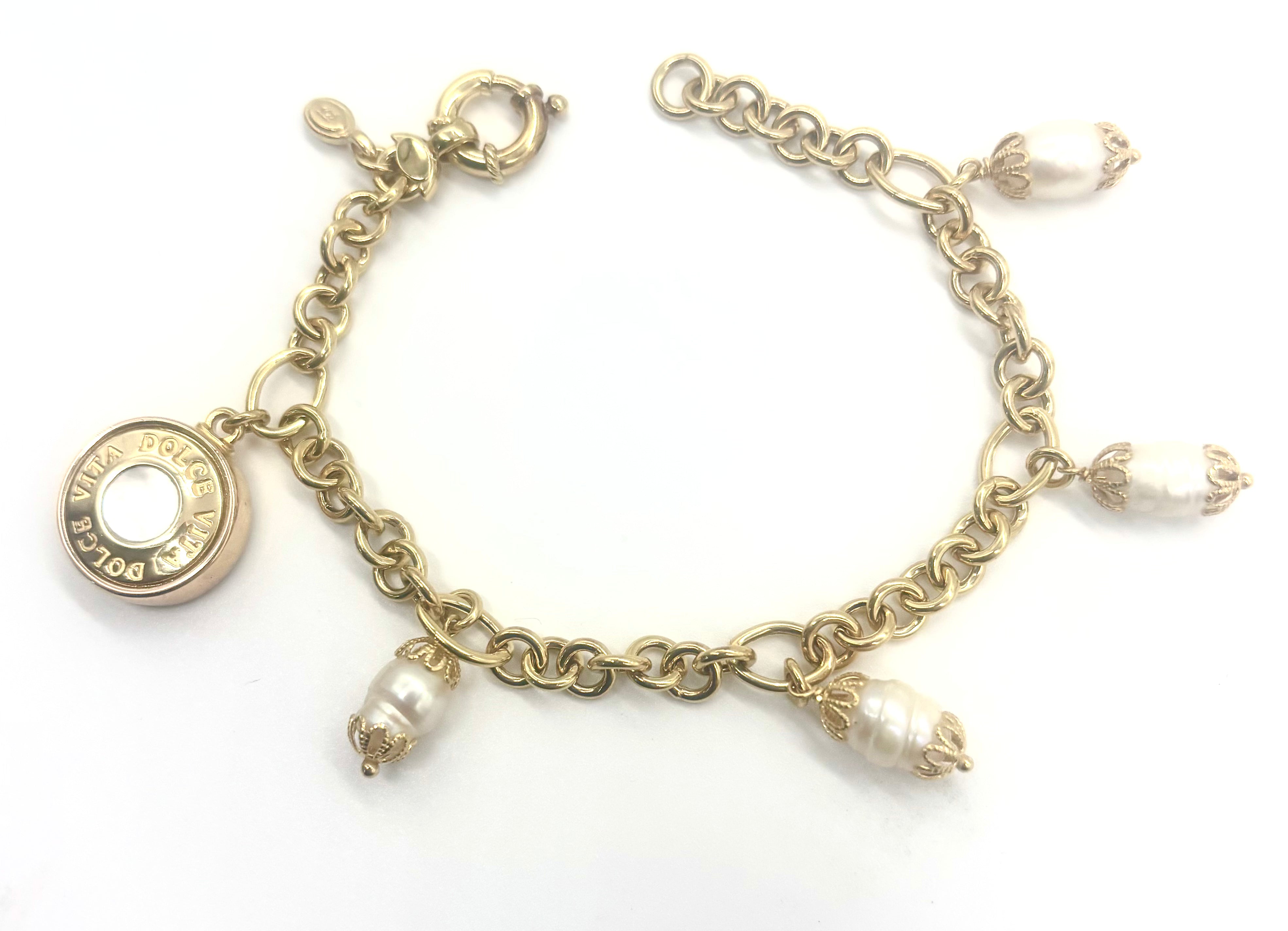 14K Gold Link Bracelet with Genuine Pearls - Elegant Jewelry for Women, Perfect for Weddings, Parties & Everyday Wear