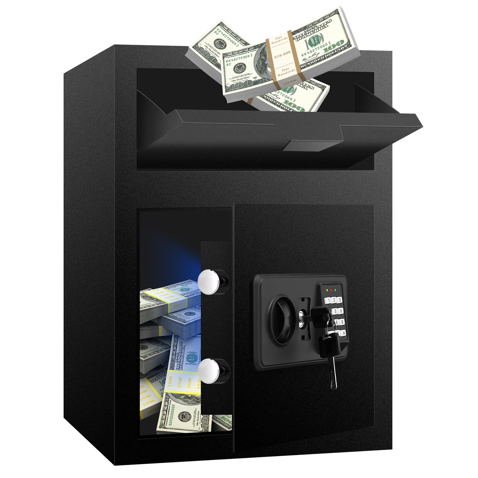 1.7 Cubic Foot Fireproof Deposit Safe Box with Drop Slot - Business Depository Safety Box with Combination Lock for Cash, Money, Mail, Keys & Guns - Wall or Floor Mountable - Ideal for Offices, Retail Stores & Home Security