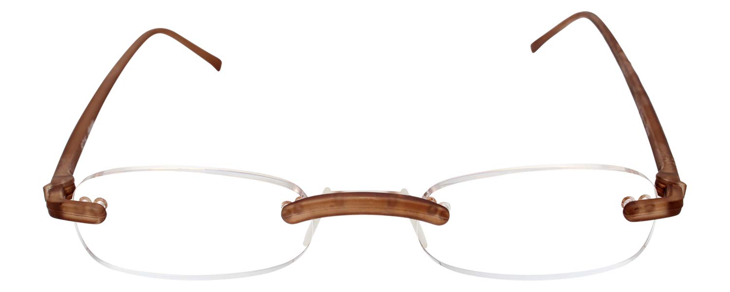 The Original Flexie Reading Glasses By Calabria - Comfortable Spring Hinge Readers (3.25 Magnification, Root Beer Color) for Reading, Computer Work & Crafts