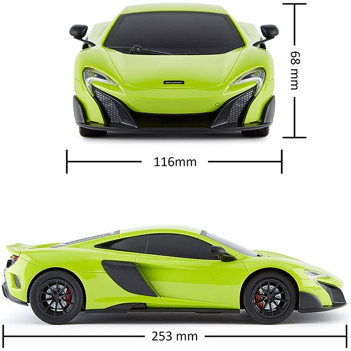 McLaren 675LT Coupe 1:14 Scale Remote Control Car - High Speed Electric RC Racing Car for Adults & Kids - Green Replica Sports Car for Indoor & Outdoor Play