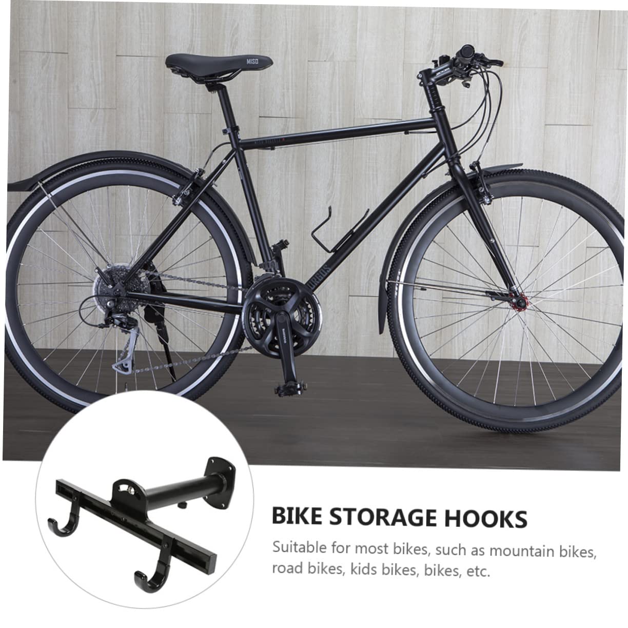WOONEKY Bike Storage Rack - Wall Mount Bike Hanger & Stand for Bicycles | Space-Saving Bike Hook Organizer for Garage, Apartment & Indoor Cycling Storage