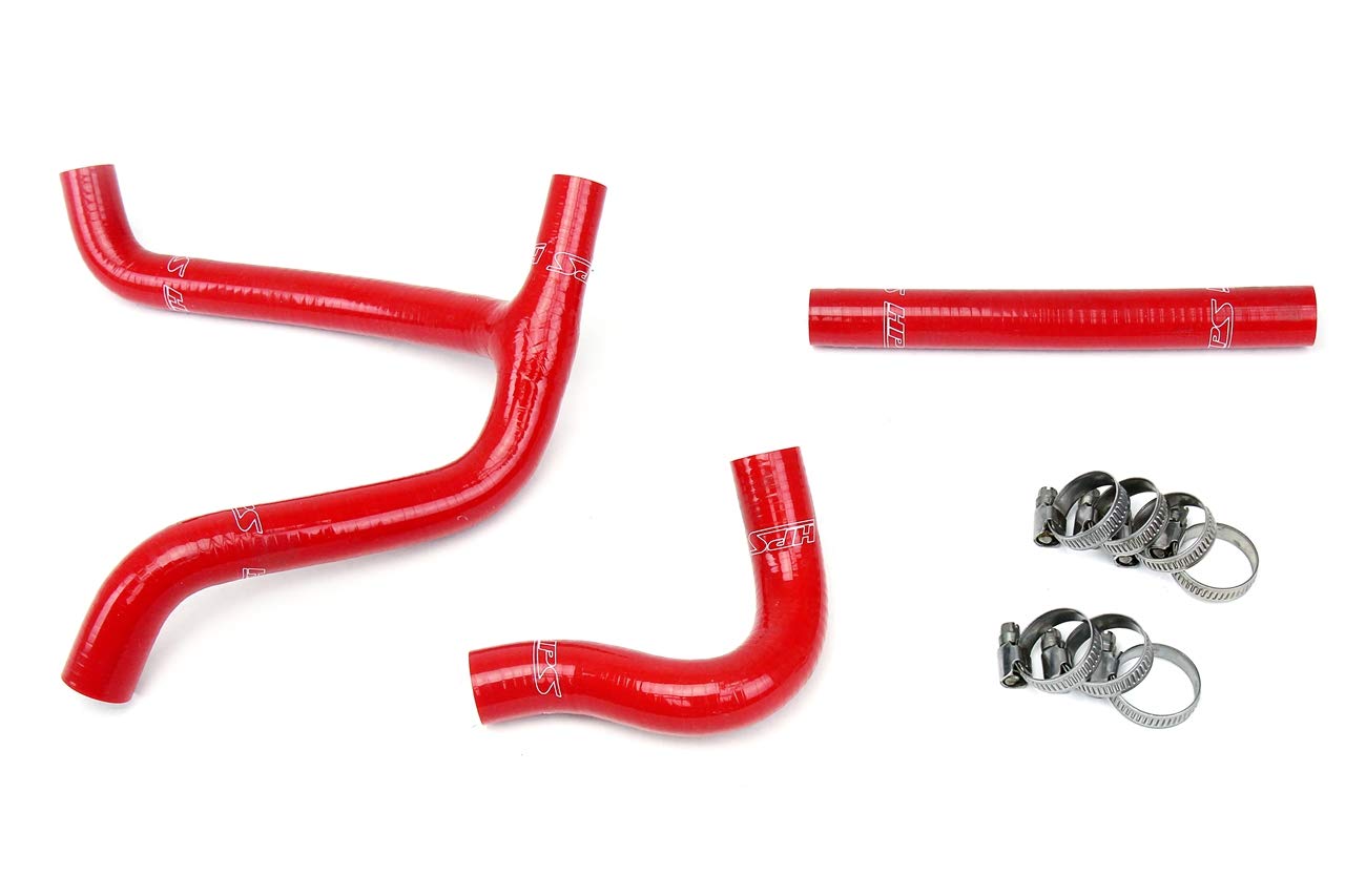 HPS 57-1253-RED Red Silicone Radiator Coolant Hose Kit - High Performance Replacement for Cars, Trucks & SUVs - Perfect for Engine Cooling System Upgrades & Maintenance