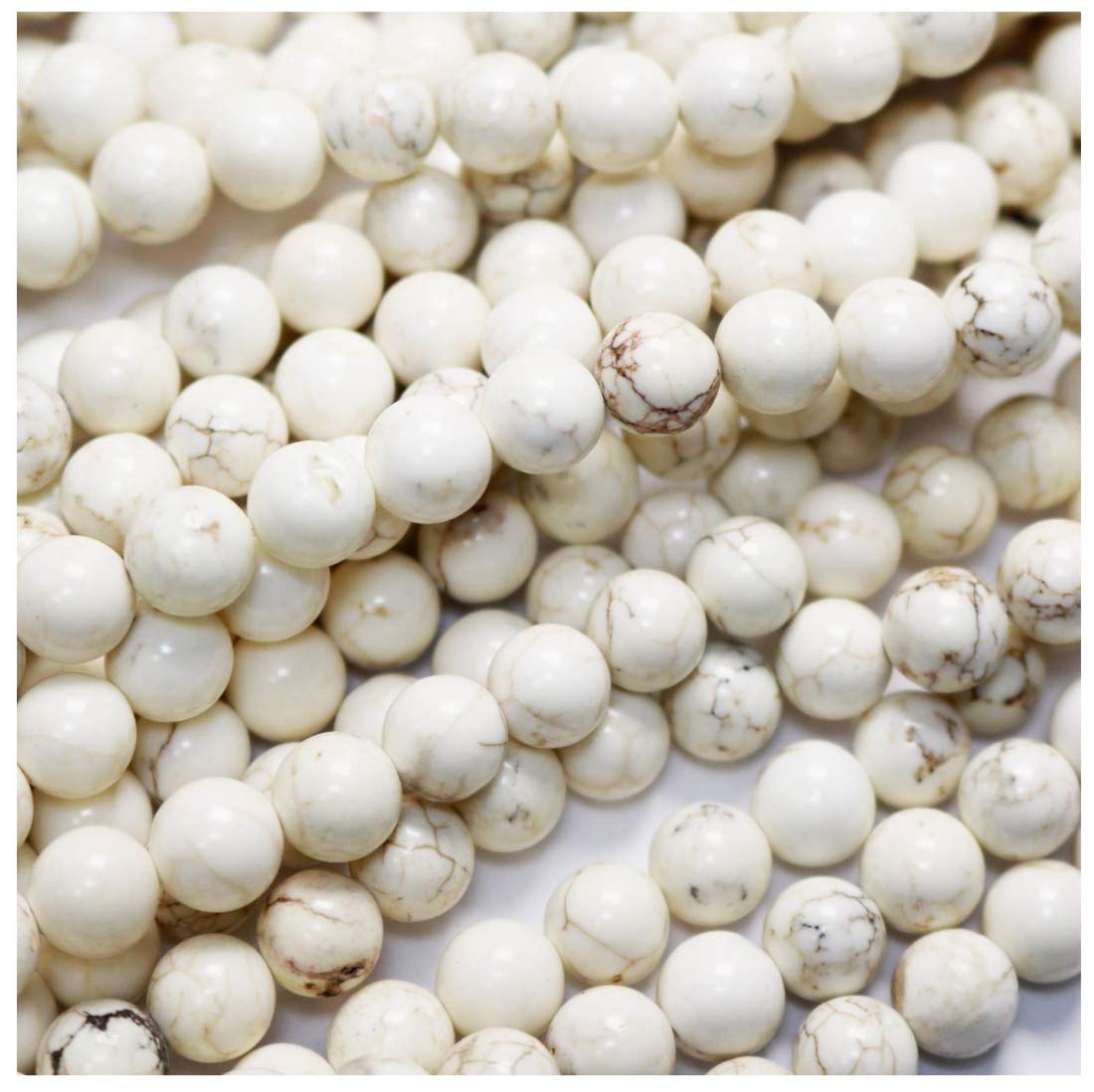 2 Strands Adabele Natural White Magnesite Gemstone 12mm Round Loose Beads (64-68pcs) - Imitated Howlite Stone Spacer for DIY Jewelry Making, Bracelets, Necklaces & Craft Projects