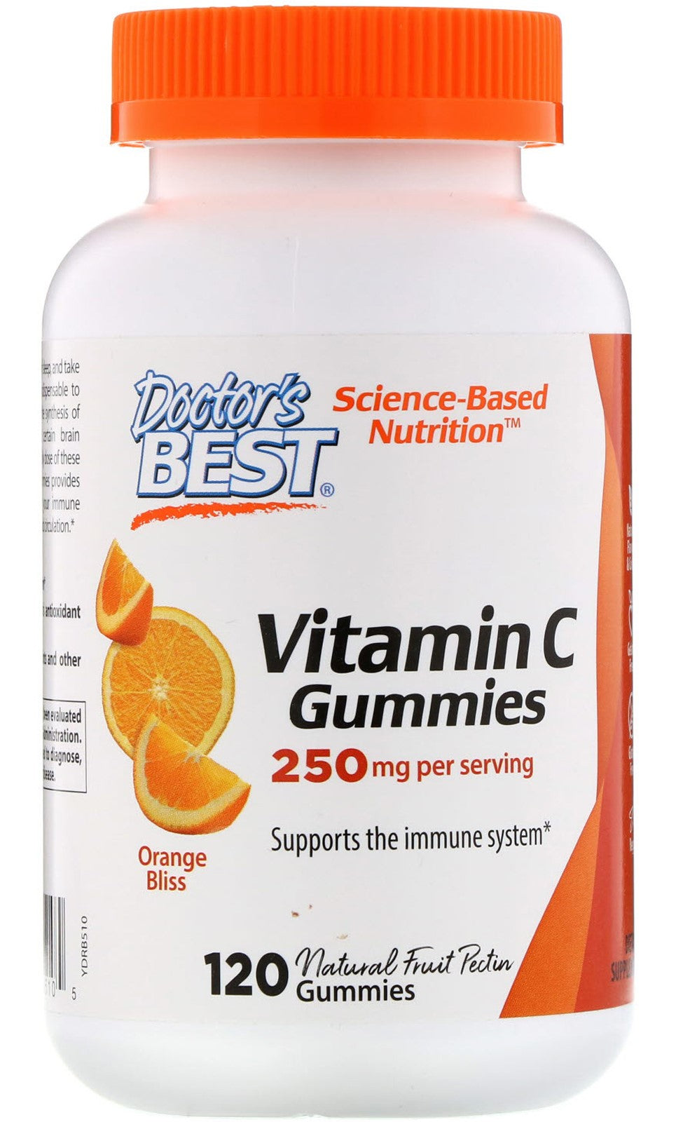 Doctor's Best Vitamin C Gummies - Orange Bliss Flavor, 125mg per Serving, 120 Count | Immune Support & Antioxidant Boost | Perfect for Daily Wellness, Travel & On-the-Go Nutrition