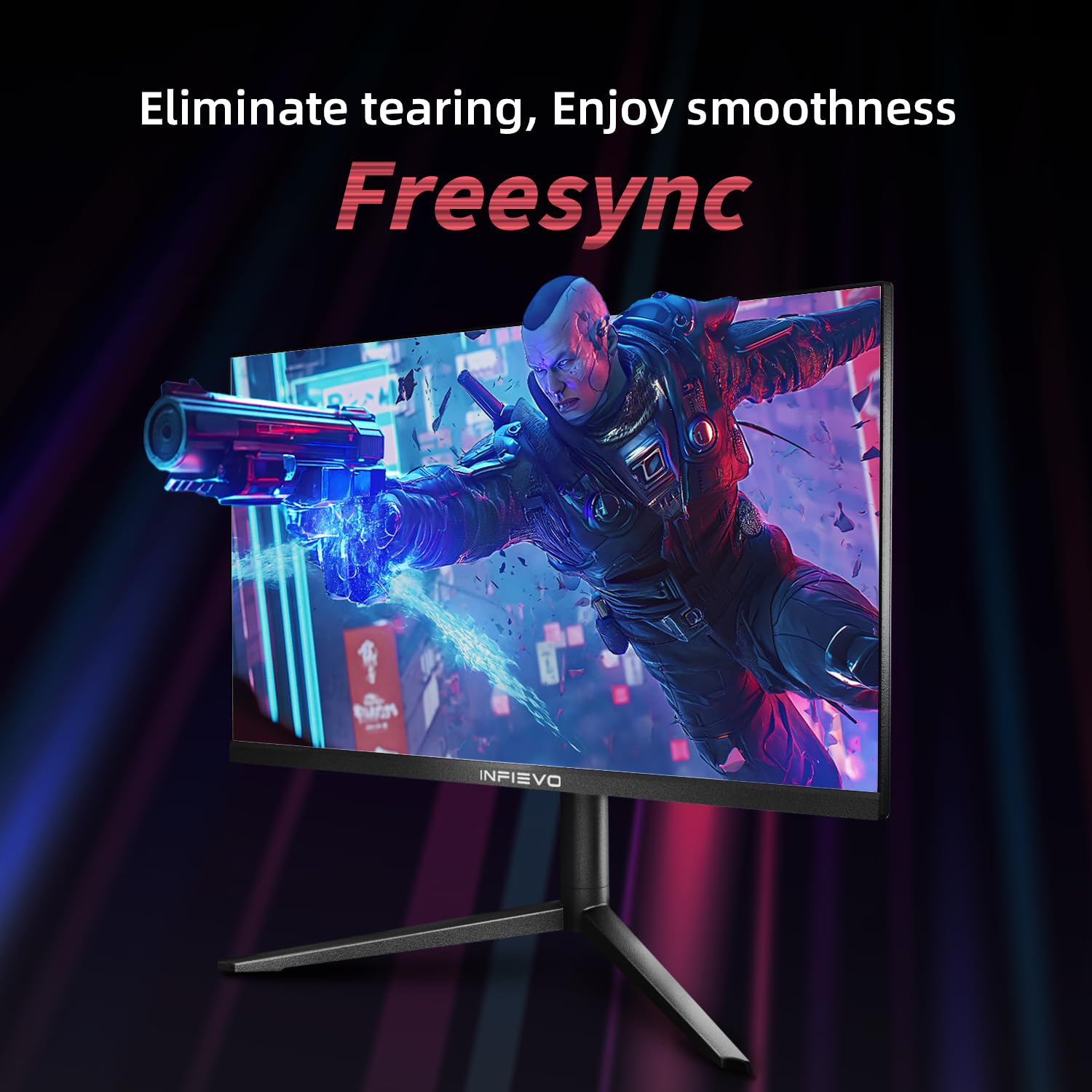 27 Inch QHD 1440P Gaming Monitor - 180Hz IPS 1ms Response, AMD FreeSync, Ultra-Thin Bezel, VESA Mount Compatible, Height Adjustable & Pivot Stand, Flicker-Free with Eye Care, HDMI/DP Ports - Perfect for Competitive Gaming, Streaming & Home Office Setup
