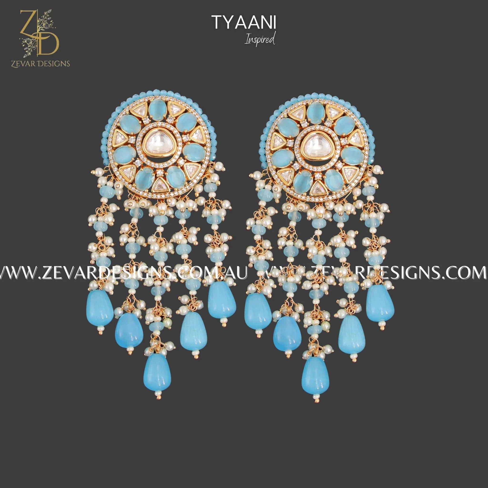 Exquisite Kundan Polki Choker Set in Royal Blue - Elegant Indian Bridal Jewelry for Weddings & Special Occasions
