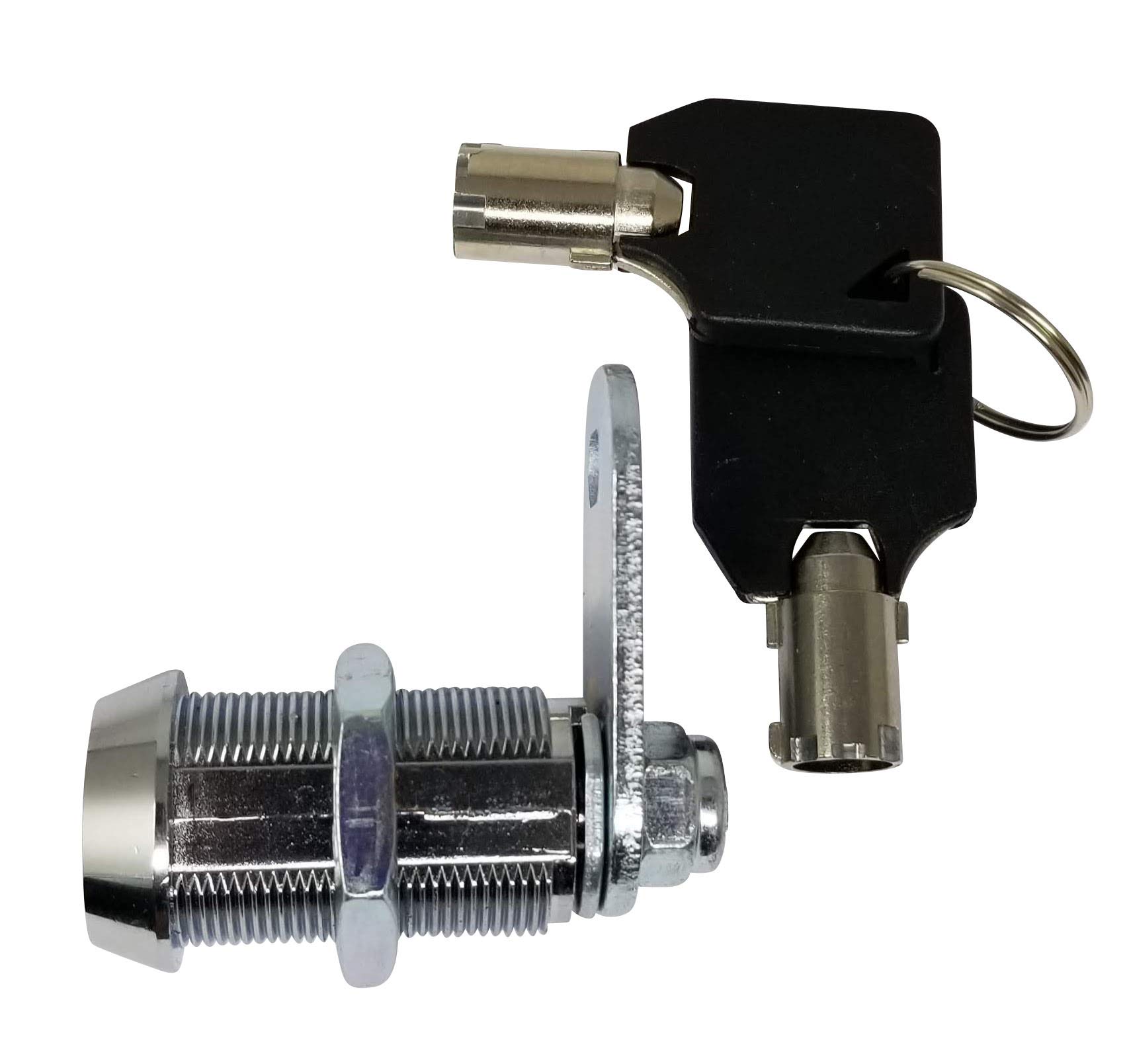 Admiral Locks 1-1/8 Inch Tubular Cam Lock with Removable Key - Keyed Alike RV Storage Lock, Cabinet Lock (90° Chrome, Pack of 25) - Perfect for RV Compartments, Toolboxes, Mailboxes & Storage Cabinets