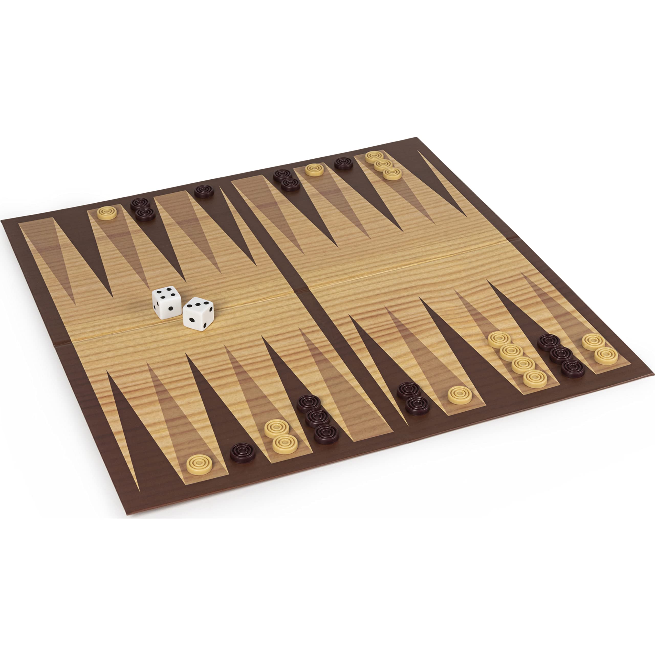 Cardinal Games 6033309 Classic Backgammon Set - Wooden Board Game for Adults & Kids Ages 8+ | Perfect for Family Game Nights, Travel & Strategy Fun