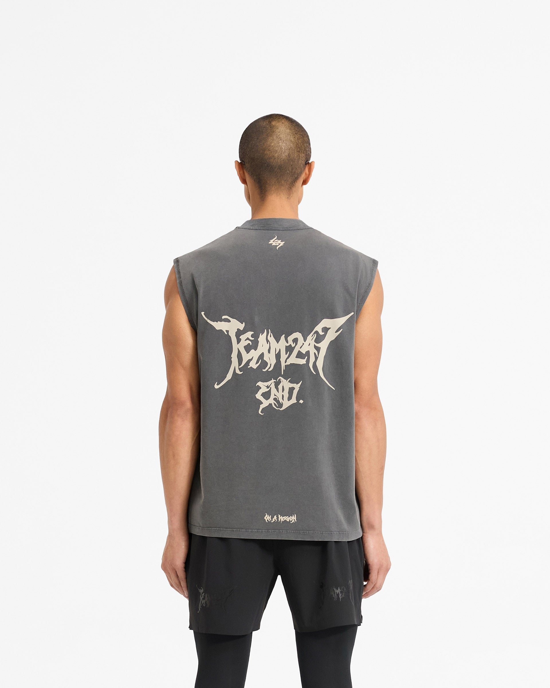 Team 247 X END Oversized Tank Top - Washed Grey - Streetwear Fashion for Men | Gym, Casual Wear & Summer Outfits