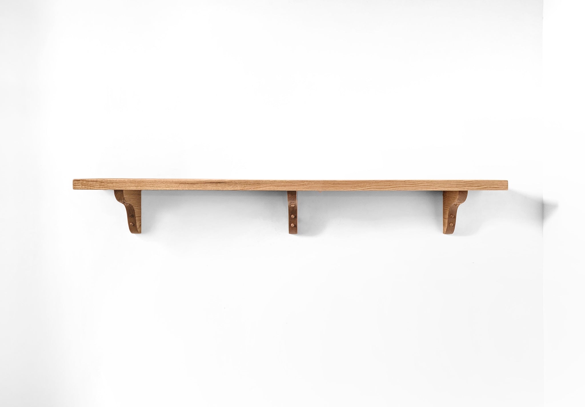 Solid Wood Shelf with Mahogany Brackets - Rustic Wall Shelves for Living Room, Kitchen, Bathroom & Office Storage | Durable Floating Shelves for Home Decor