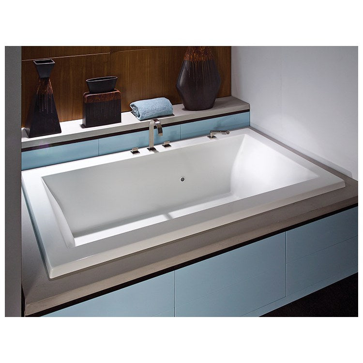Undermount Air Massage Bathtub - 72 x 42 Inch Acrylic Rectangular Soaking Tub with Elite Center Jets, 96 Gallon Capacity (White) - Perfect for Luxury Bathroom Spa Experience and Relaxation