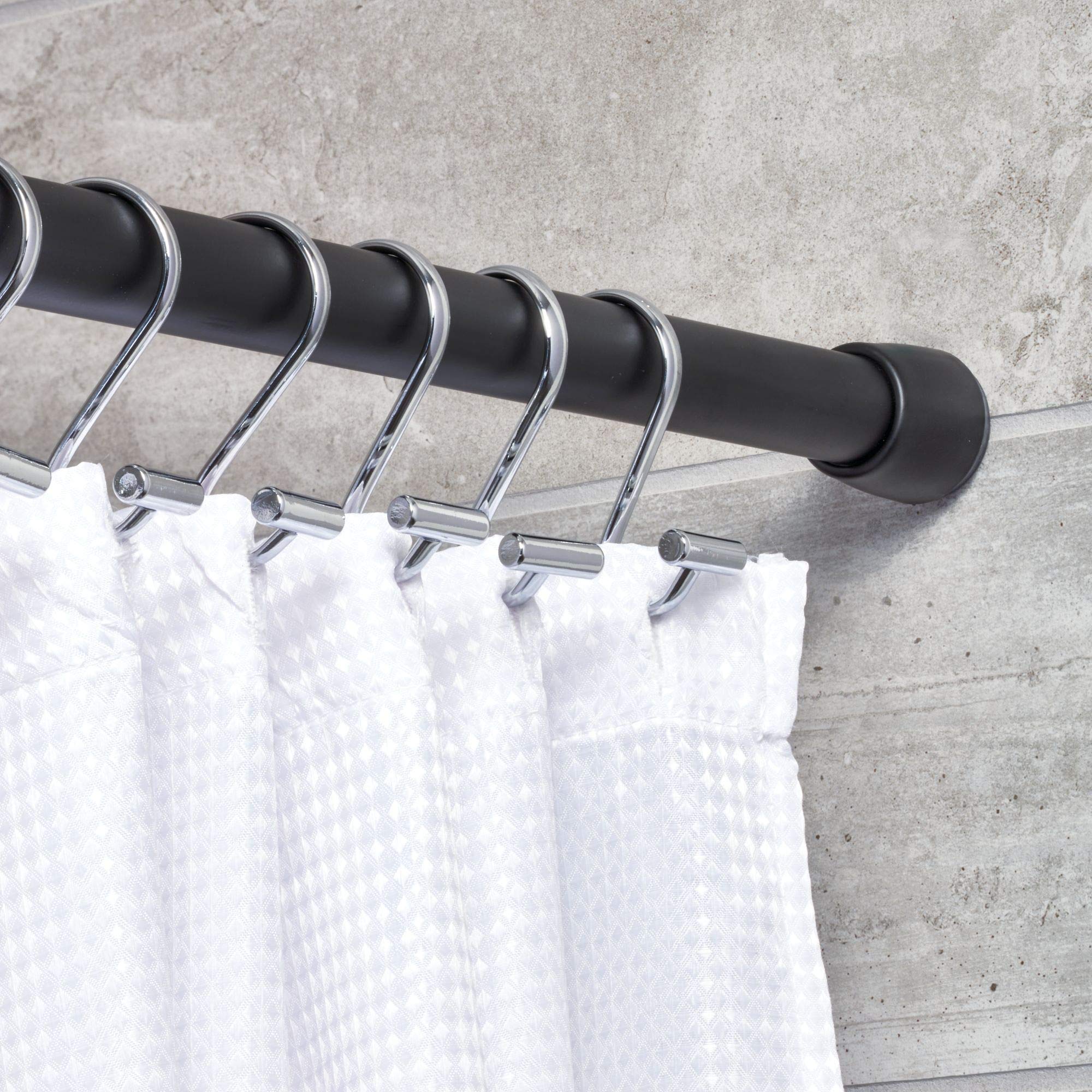 iDesign Metal T-Bar Shower Curtain Hooks - 12 Pack Chrome Finish for Bathroom Decor, Modern Shower Accessories - Perfect for Bathroom Renovation and Home Upgrade