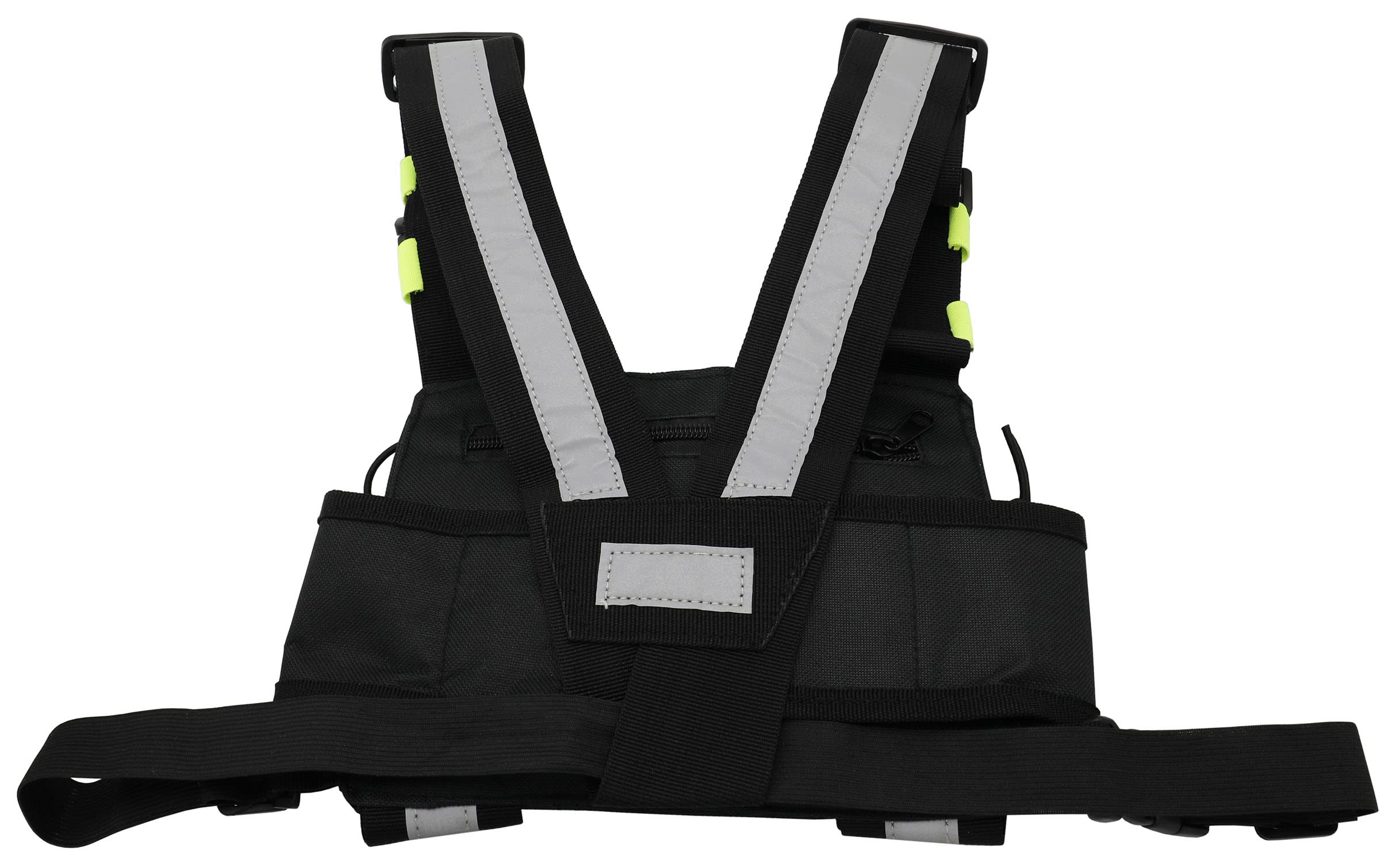 Two Way Radio Shoulder Holster - Reflective Chest Harness Holder Vest with Front Pouch for Walkie Talkie | Perfect for Security, Construction & Outdoor Activities