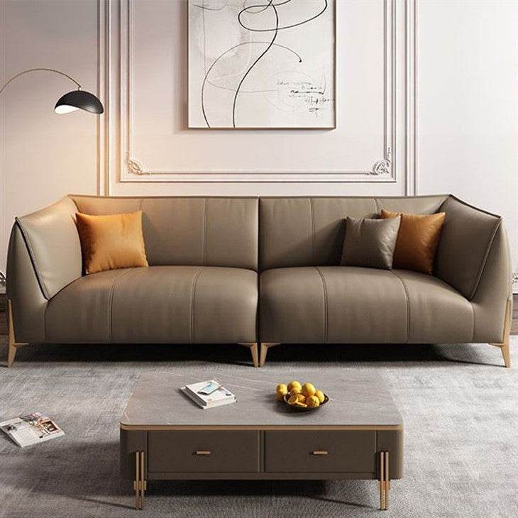 Stylish Maven Faux Leather Sofa - Modern PU Leather Couch for Living Room, Lounge & Office - Comfortable Sectional Sofa for Home Decor