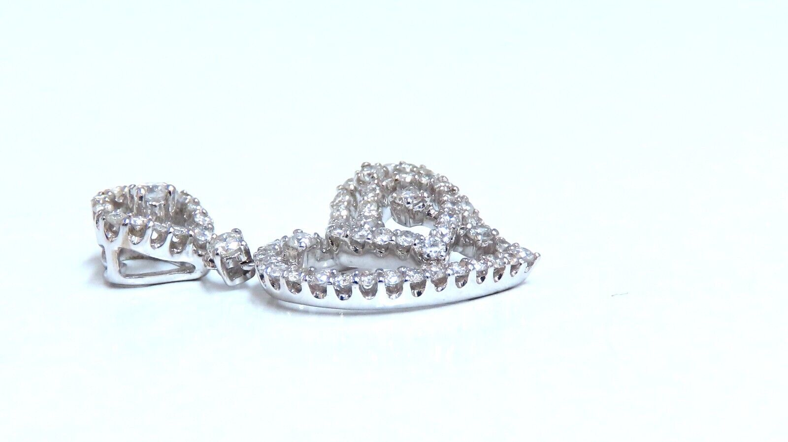 1.02 Carat Natural Round Diamond Double Heart Pendant in 14K Gold - Perfect for Anniversaries, Valentine's Day & Romantic Gifts
