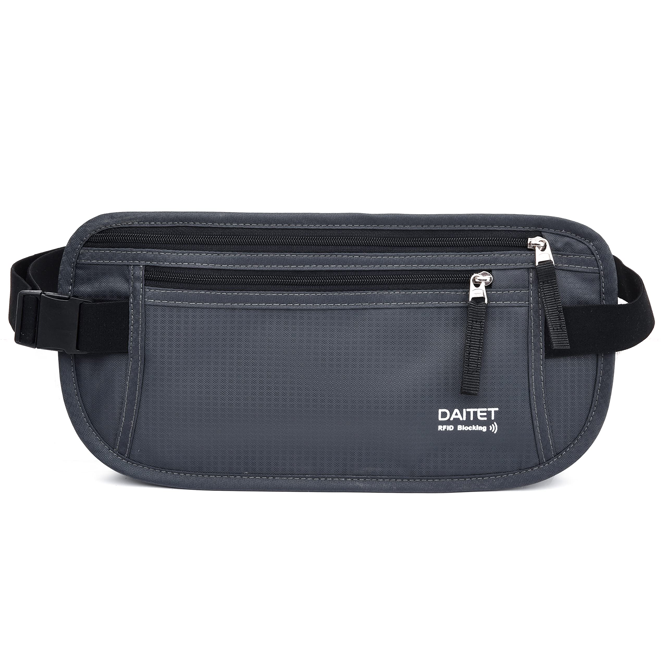 RFID Blocking Travel Money Belt for Men & Women - Slim Anti-Theft Fanny Pack Waist Wallet for Running, Hiking & Outdoor Activities - Secure Passport Holder for Phone, Cash & Cards (Dark Grey) - Perfect for International Travel & Daily Commute