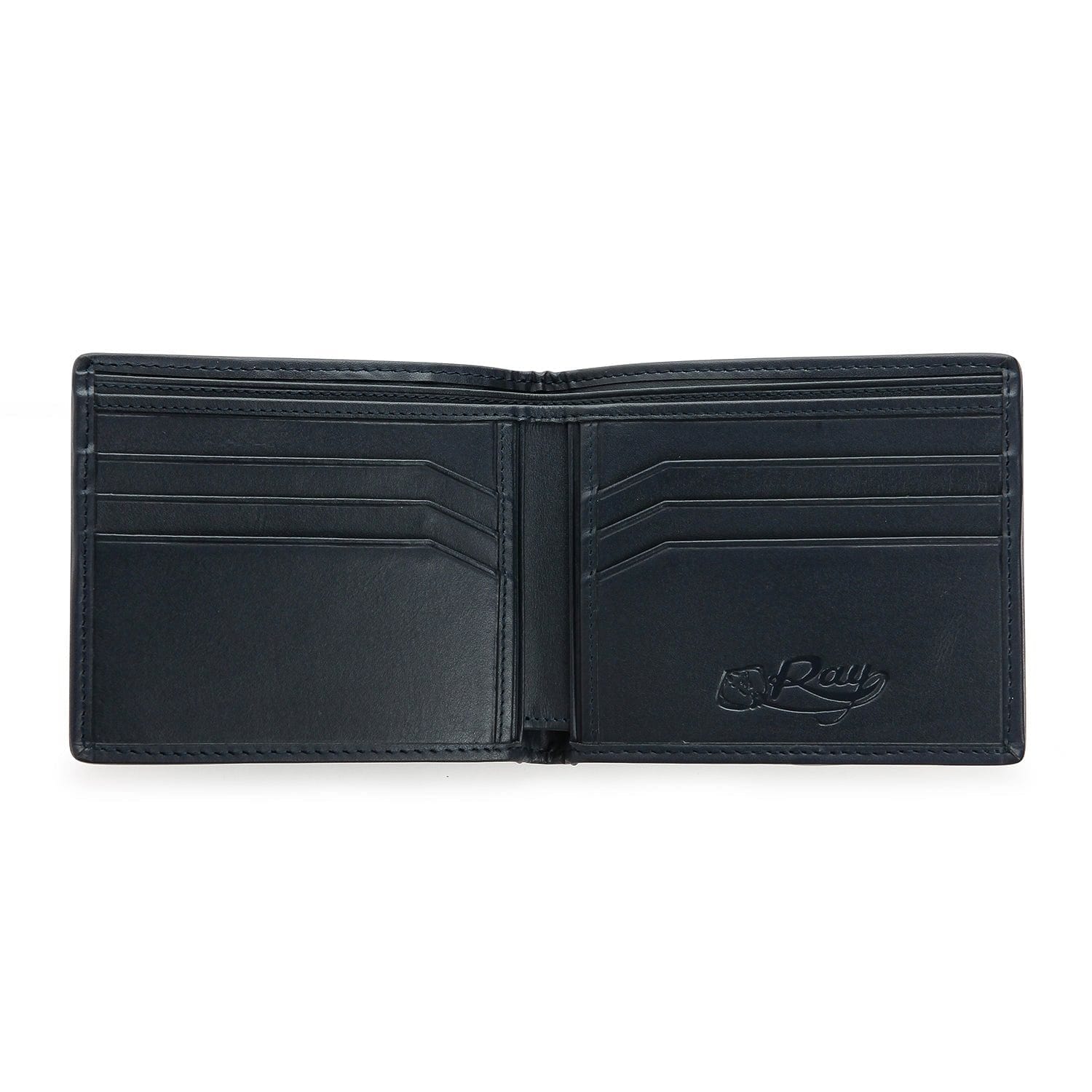 Premium Dark Blue Stingray Skin Leather Wallet for Men - Slim RFID Blocking Bifold with Money Clip - Perfect for Business, Travel & Everyday Use