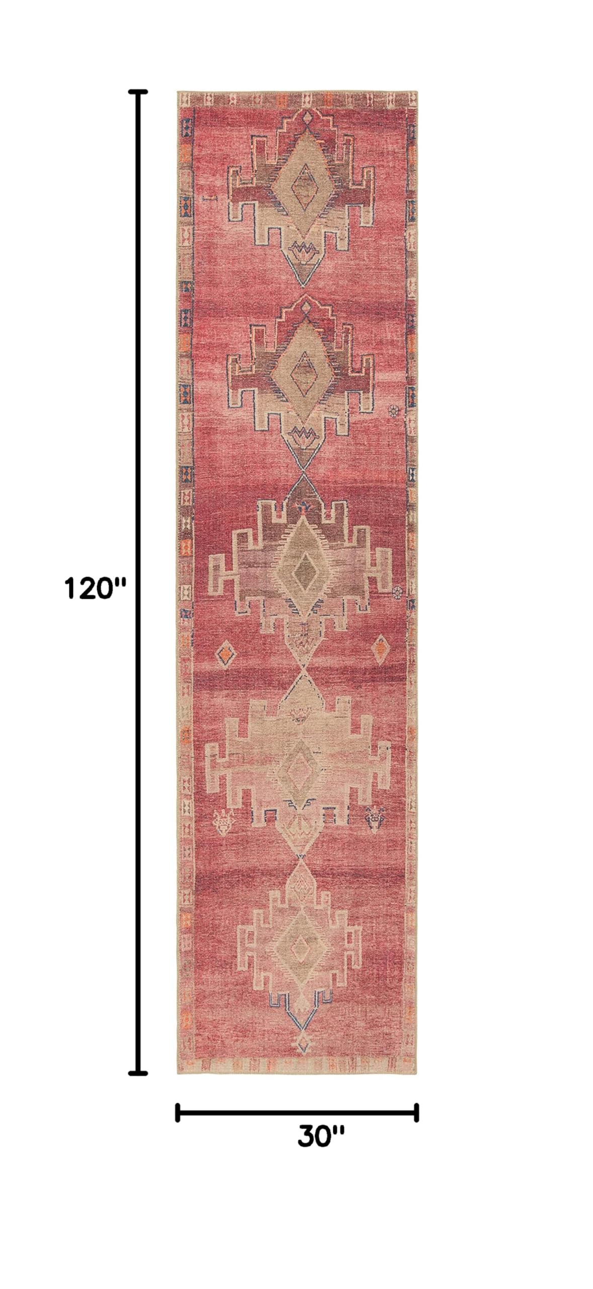 Jaipur Living Machine Washable 2x10 Runner Rug - Farmhouse Style Pink Area Rug for Hallway, Kitchen, or Entryway | Soft & Durable Home Decor