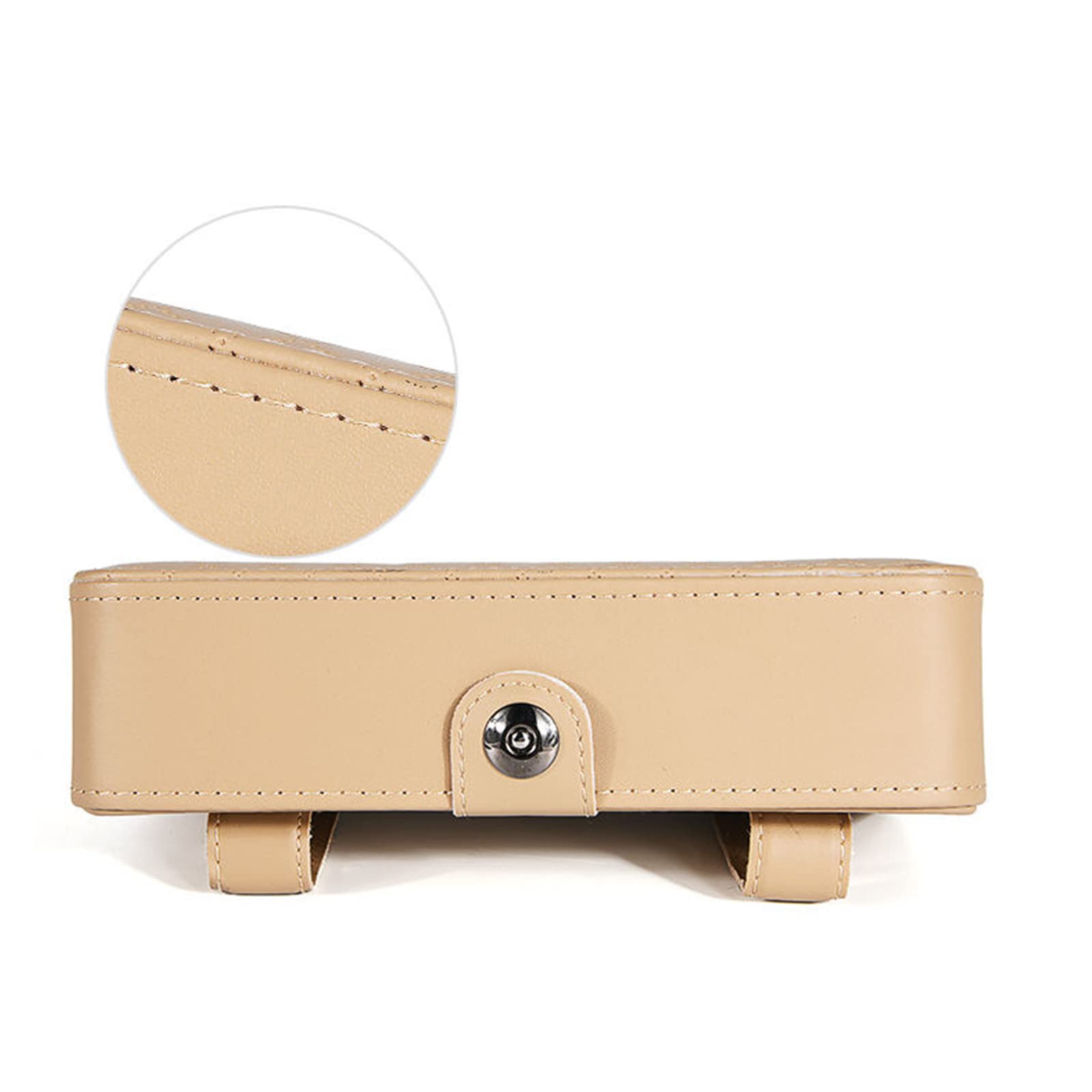 Premium Leather Beige Car Visor Tissue Box Holder - Universal Hanging Napkin Organizer for Men & Women - Perfect for Road Trips, Commuting & Daily Car Use