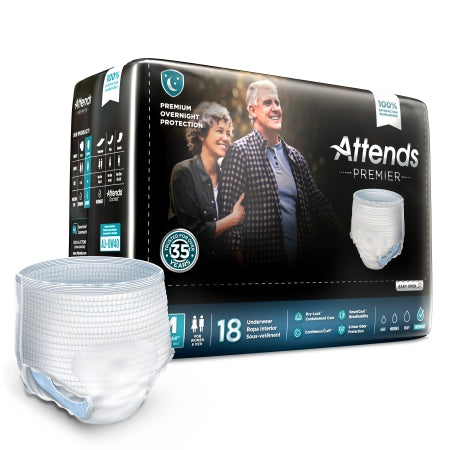 Attends Premier Adult Diapers for Incontinence - Breathable, Leak-Proof Protection - Small/Medium/Large/XL Sizes - Ideal for Overnight Use & Active Lifestyles