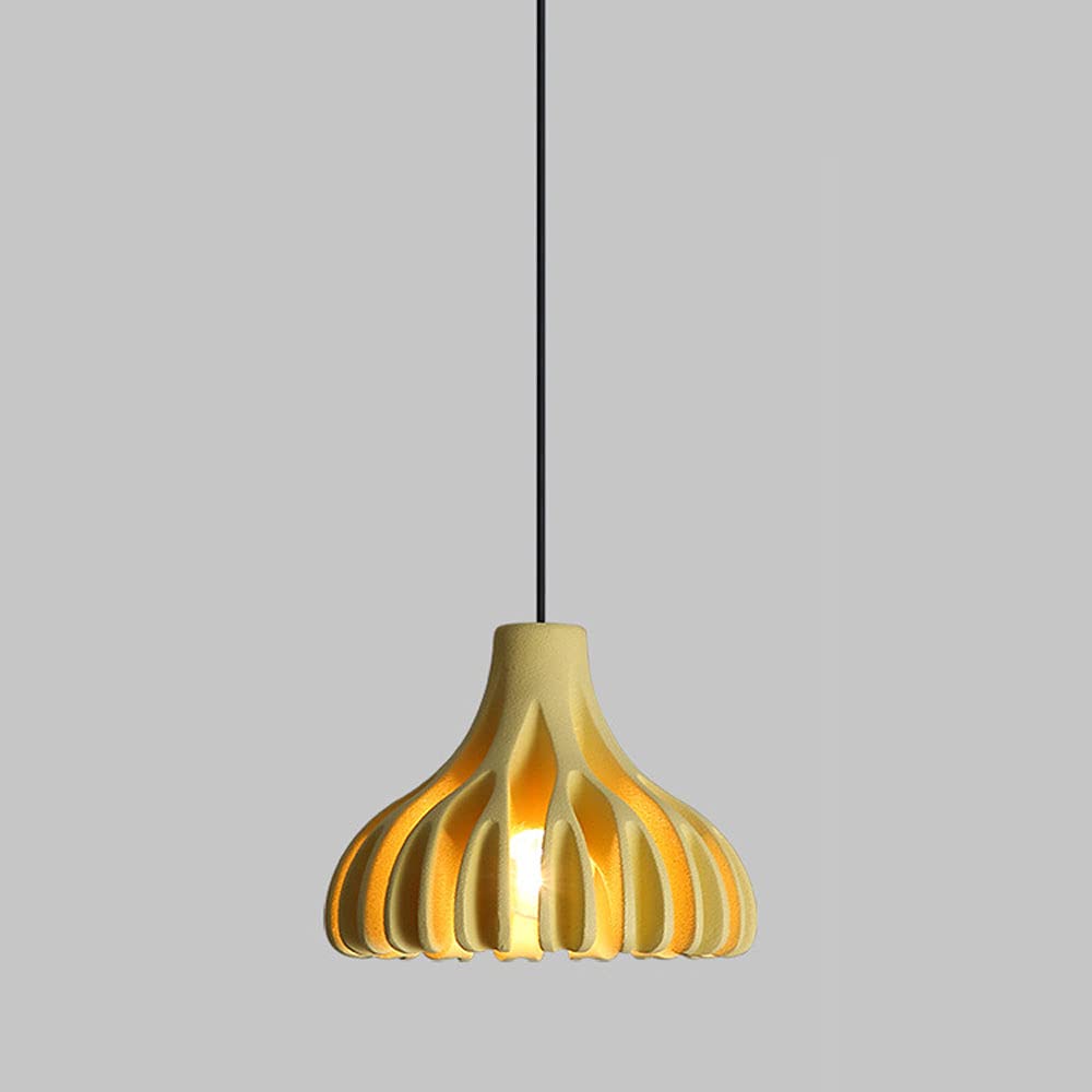 Modern Chic Coral Small Chandelier - Colored Resin Hanging Pendant Lamp with E27 Socket - 1-Light Ceiling Fixture for Kitchen Island, Bedroom, Cafe & Dining Room Lighting