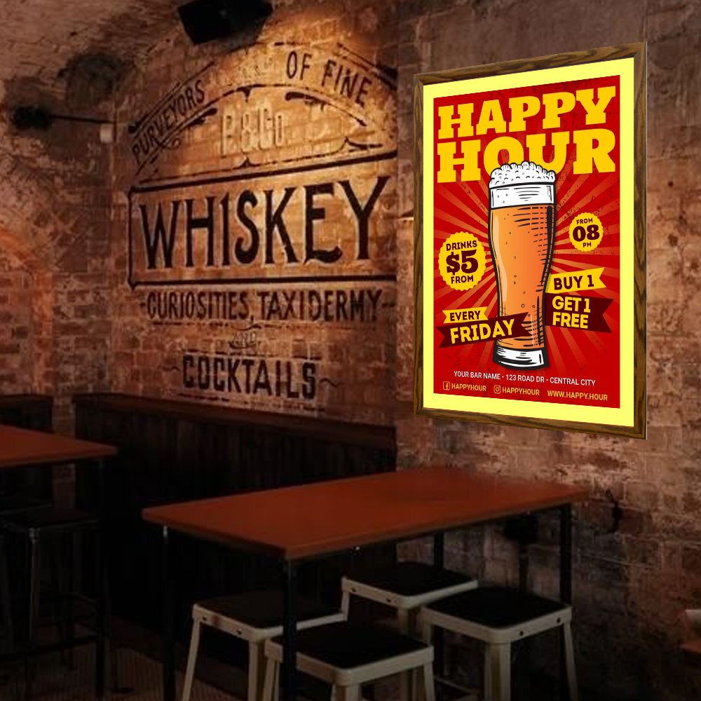 24x24 Designer Wood Snap Frames for Posters - 2 Wide Matboard Included - Perfect for Home Decor, Office Displays & Art Exhibitions