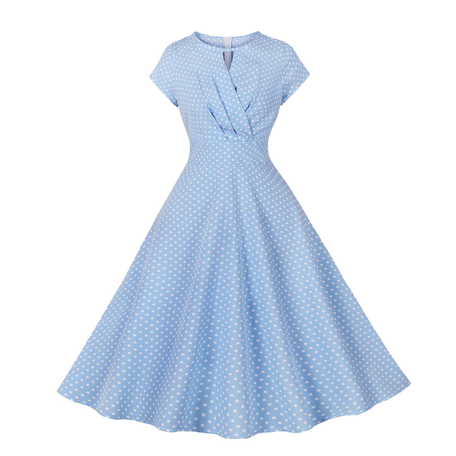Elegant Women's Summer Sleeveless Flowy Swing Dress - Vintage Inspired Solid Color Wedding Guest & Party Dress - Perfect for Garden Weddings, Cocktail Parties & Prom Nights