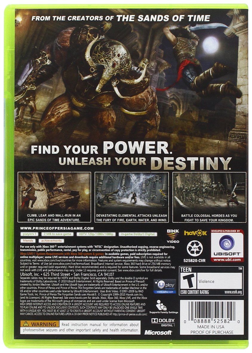 Prince of Persia: The Forgotten Sands - Xbox 360 Game | Action-Adventure Video Game for Xbox 360 | Explore Ancient Persia & Battle Enemies | Perfect for Fantasy & Adventure Gamers
