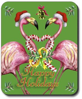 Stylish Flamingo Art Plates & Holiday Mouse Pad - Perfect for Home Office Decor, Gifts & Computer Accessories