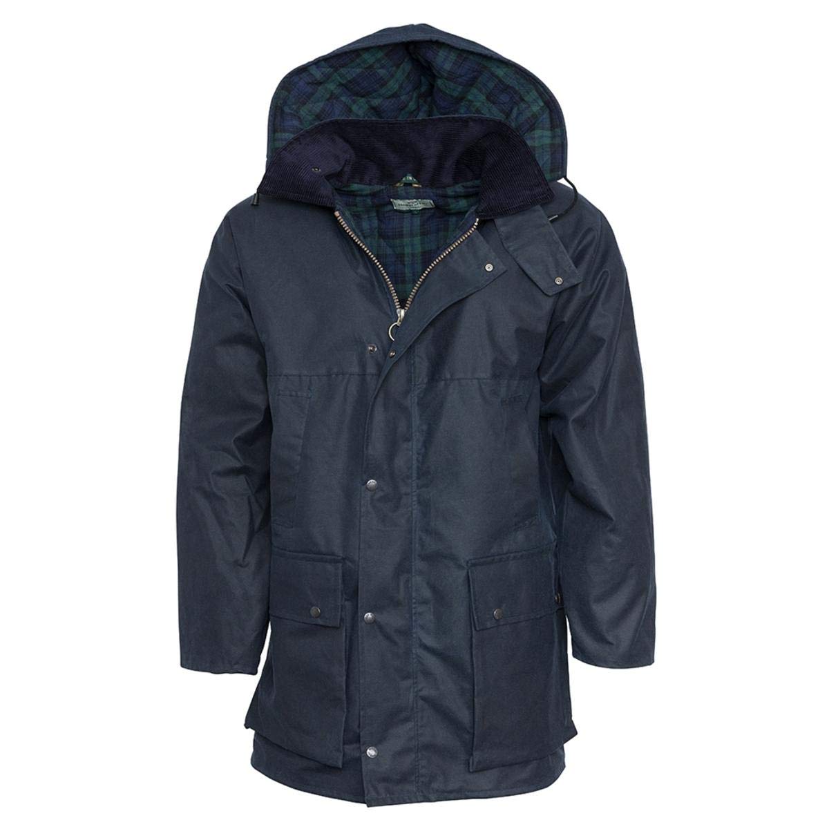 Hoggs of Fife Men's Waxed Jacket with Padding - Brown Waterproof Outdoor Coat for Hunting, Hiking & Casual Wear (57988)