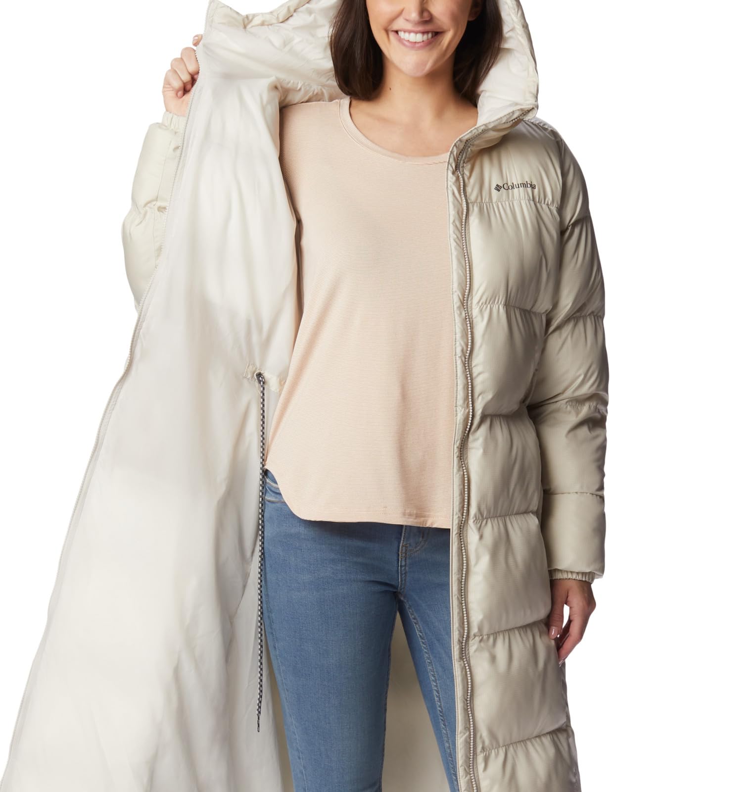 Columbia Women's Puffect Long Jacket - Waterproof Winter Coat with Omni-Heat, Lightweight Warm Puffer Jacket for Cold Weather, Hiking & Outdoor Activities
