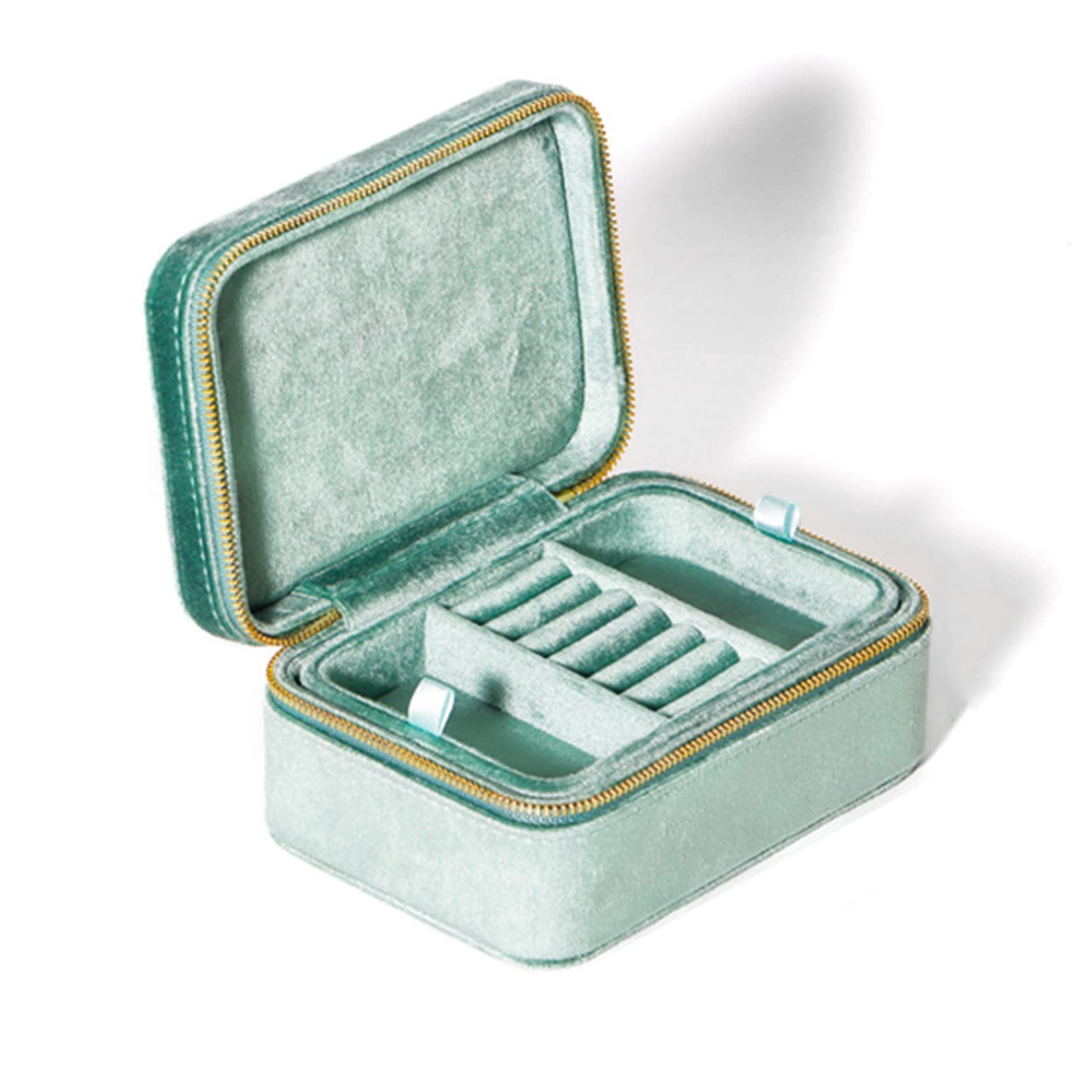 Luxury Plush Velvet Travel Jewelry Organizer Box with Removable Tray - Portable Storage for Rings, Earrings, Necklaces, Bracelets & Brooches | Perfect for Travel, Home Organization & Gift Giving