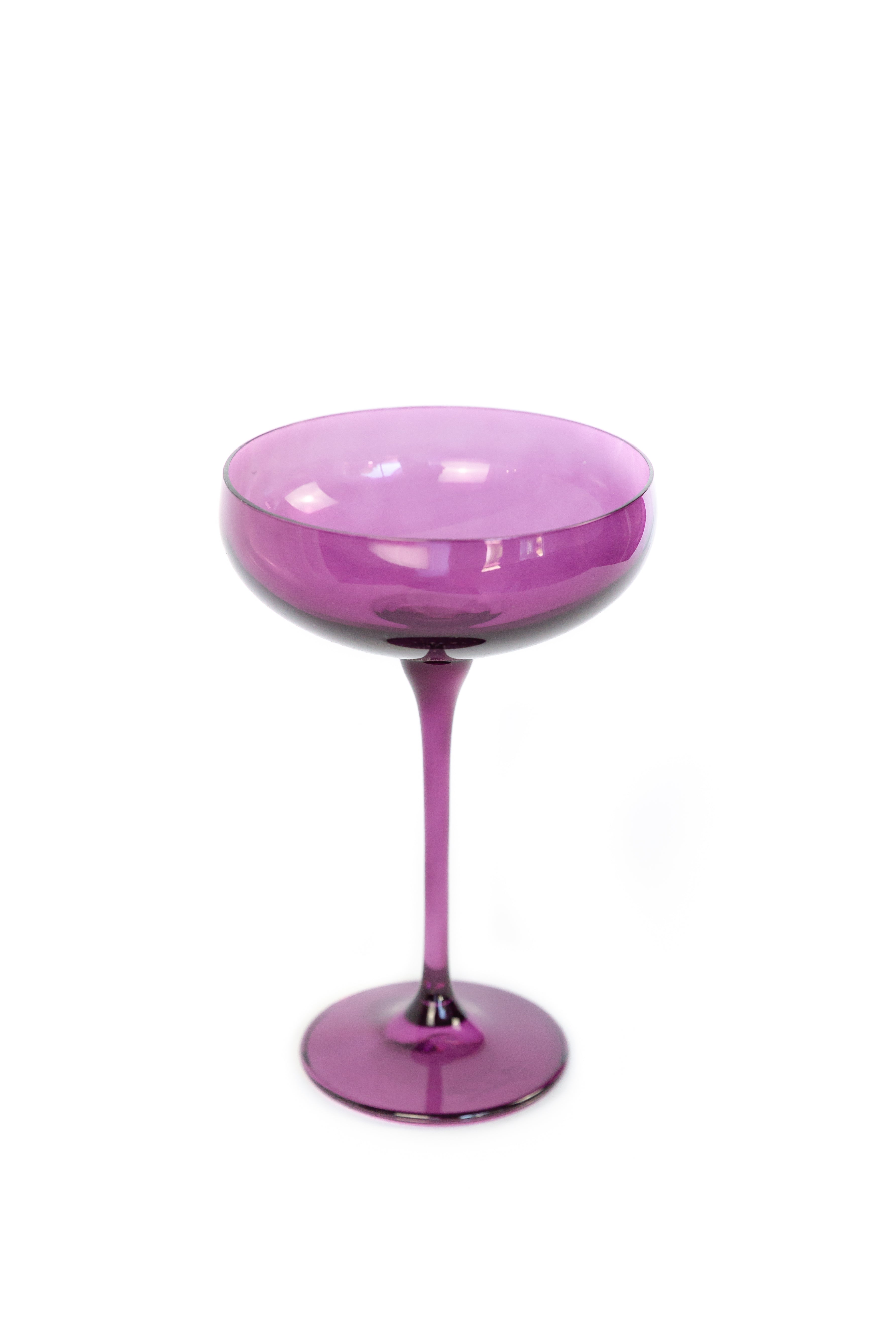 Estelle Colored Champagne Coupe Stemware Set of 6 - Elegant Amethyst Glassware for Wedding Toasts & Cocktail Parties | Perfect for Bridal Showers, Anniversaries & Formal Dining