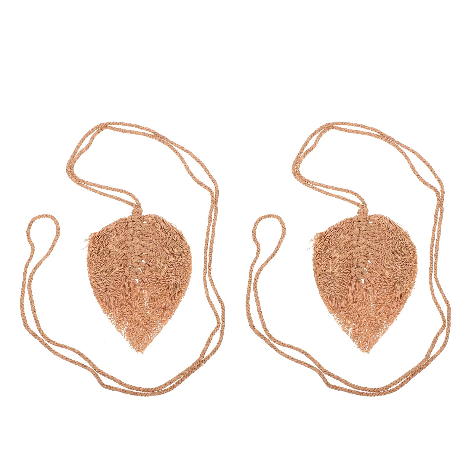 2Pcs Decorative Curtain Tiebacks - Elegant DIY Curtain Holders for Windows, Home & Wall Decor - Perfect for Living Room, Bedroom & Kitchen (Beige) - Create Cozy & Stylish Home Atmosphere