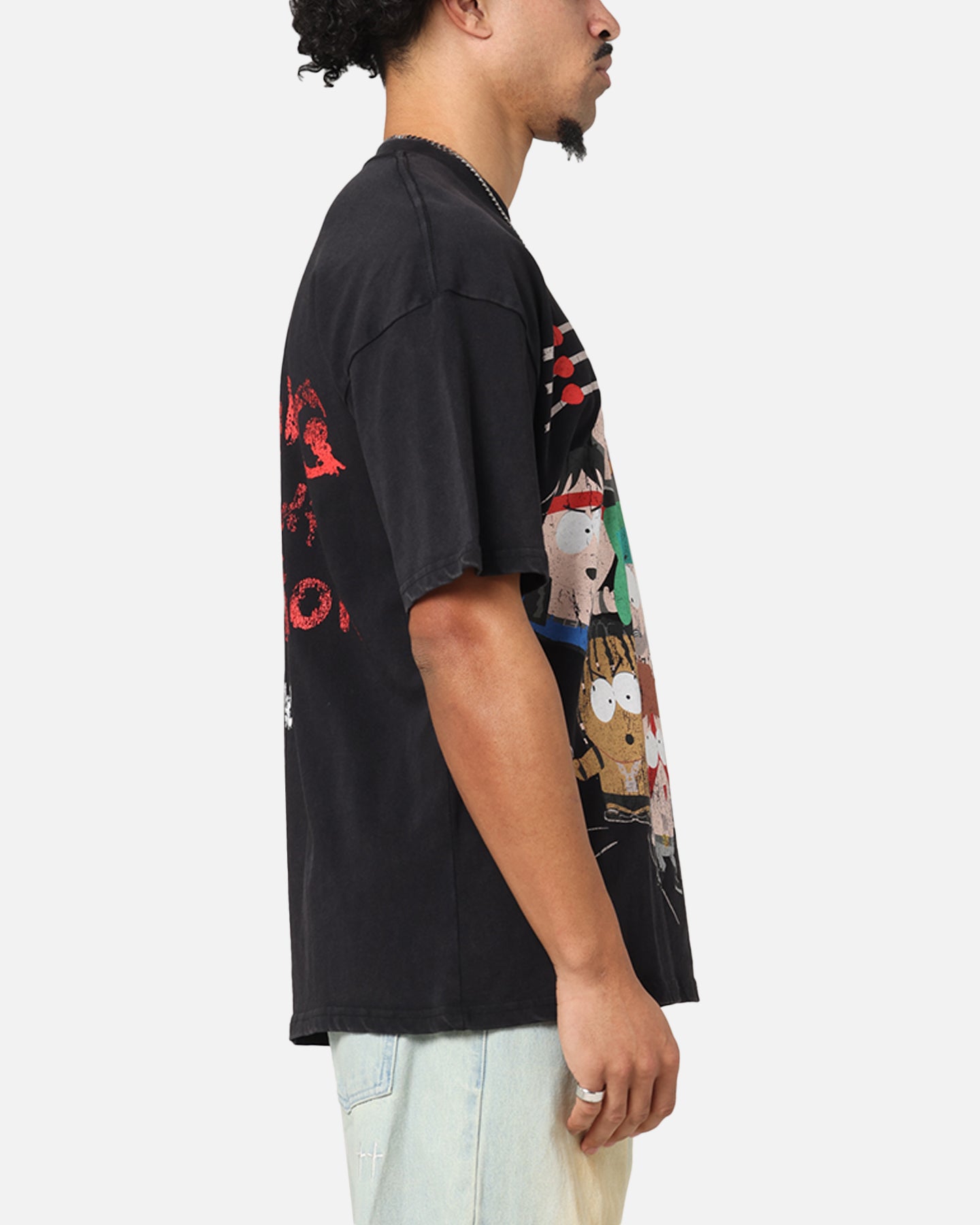 Vintage South Park WTF Black Acid Wash T-Shirt - 73 Studio Retro Graphic Tee for Casual Wear & Pop Culture Fans