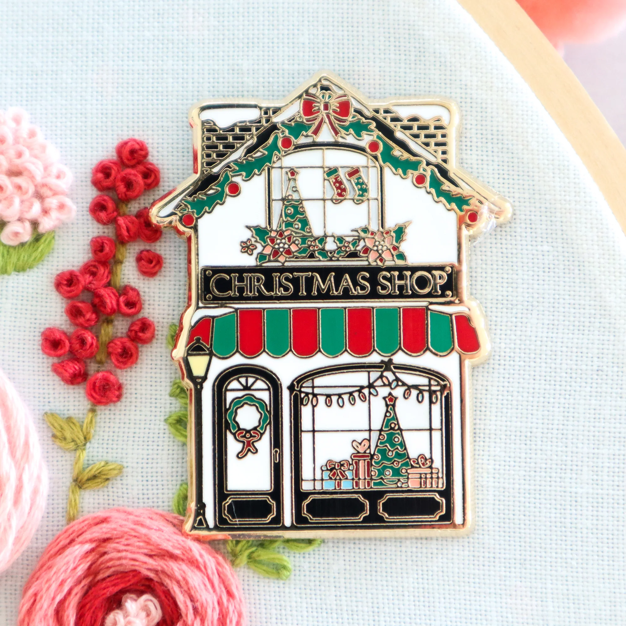 Christmas Needle Minder - Festive Magnetic Pin Holder for Sewing & Embroidery | Perfect for Quilting, Cross Stitch & Craft Projects | Flamingo Toes Holiday Collection