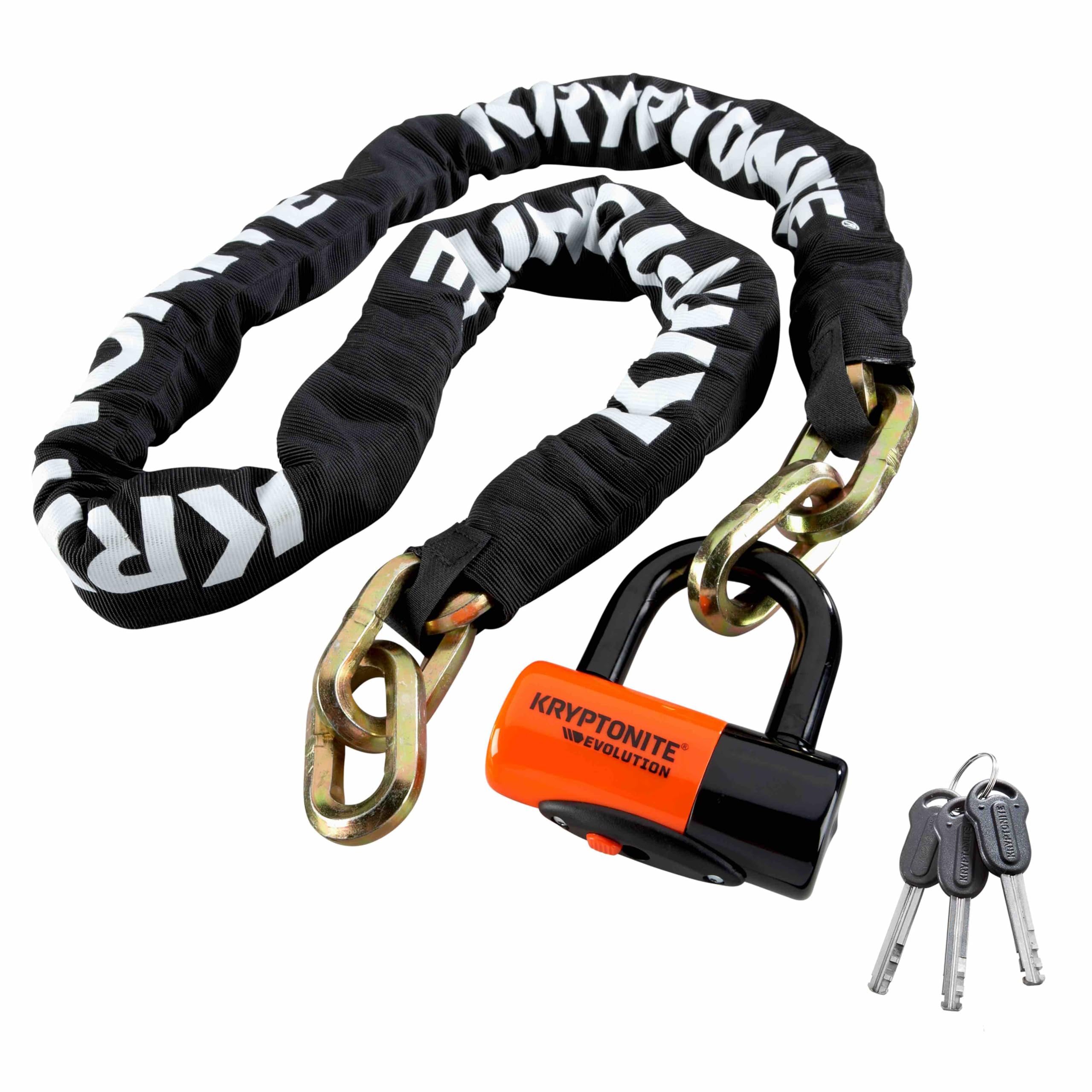 Kryptonite New York FAHGETTABOUDIT 1217 Heavy Duty 12mm Steel Bike Chain Lock - 5.5 FT Anti-Theft Bicycle Lock with Keys for E-Bikes, Motorcycles & Scooters - Ultimate Security for Urban Commuting, Parking & Outdoor Adventures