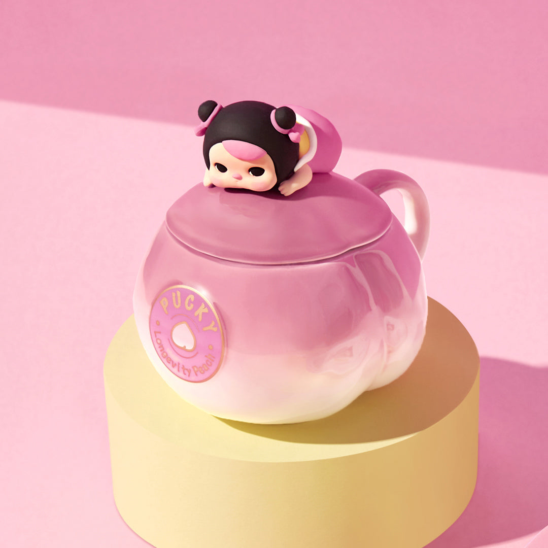 POP MART PUCKY The Feast Series Insulated Mug with Lid - Cute Collectible Coffee Cup for Home, Office & Travel Use